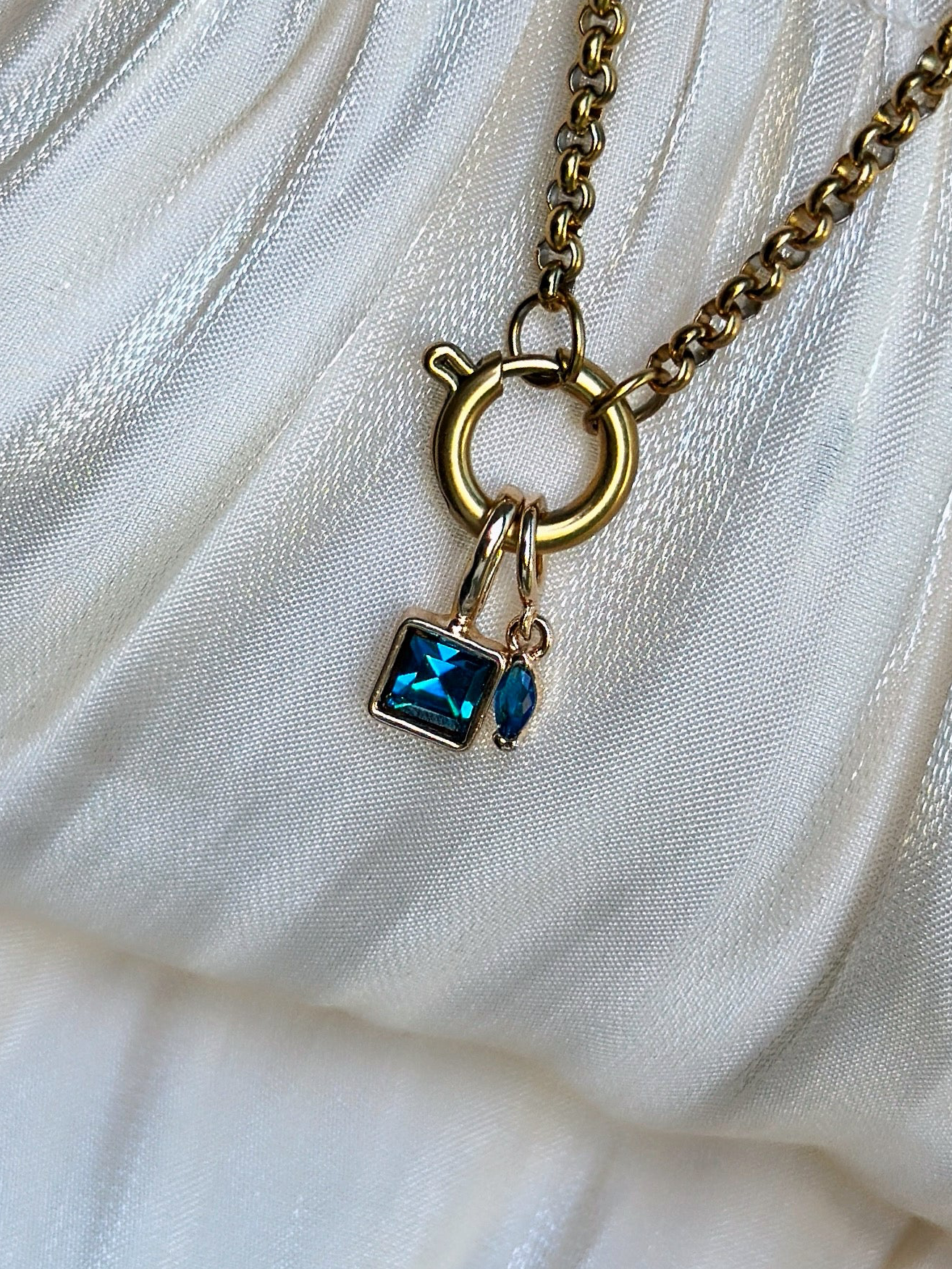 Elara Dual Charm - Necklace (Blue)