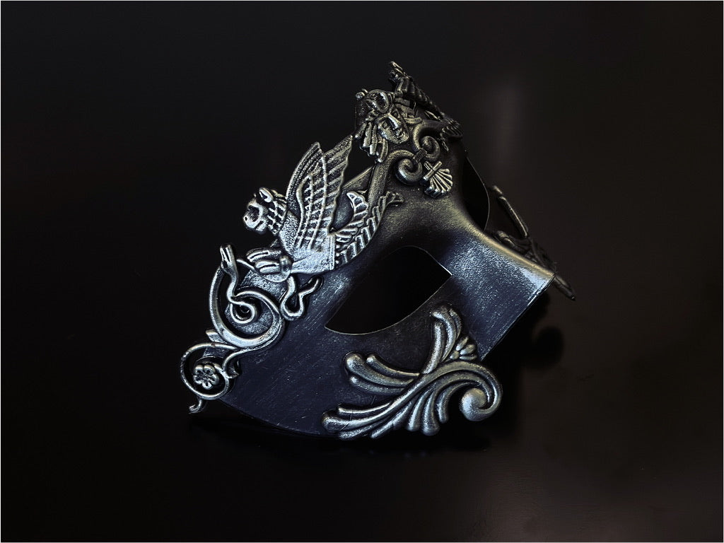 Gladiator Mask - Silver/Black