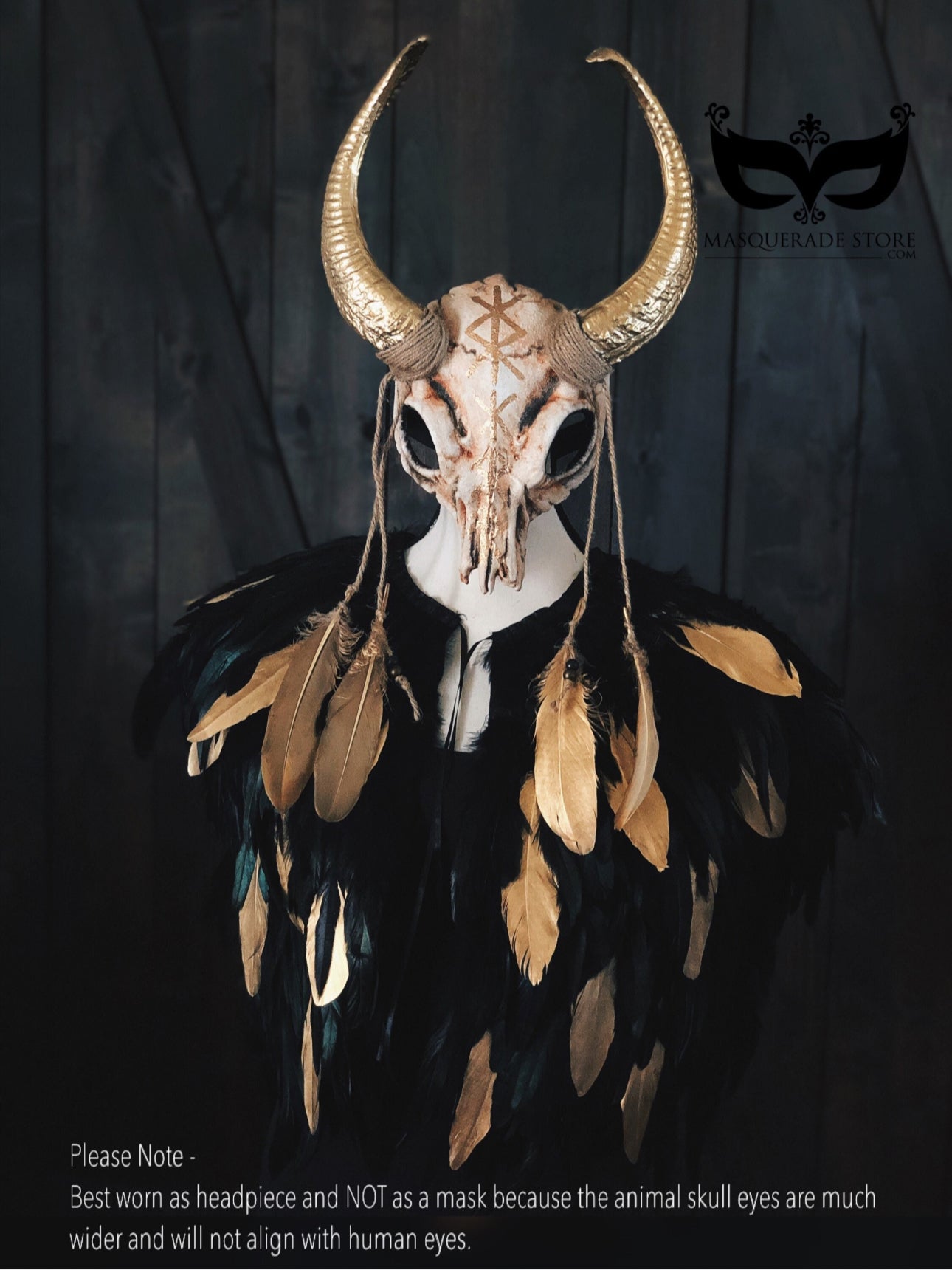 Viking Glory - Ram Horn & Feather Cape