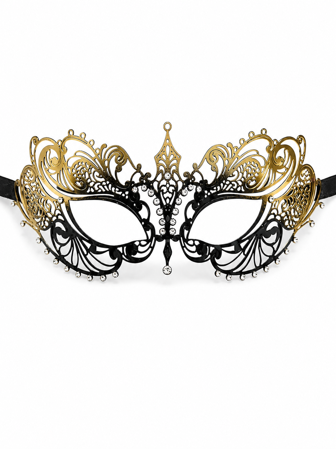 Ana Eleganza Metal Mask - Black/Gold