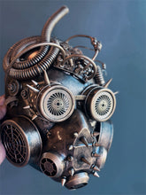 Industrial-style gold cosplay mask featuring mechanical vents, spikes, and cyberpunk detailing