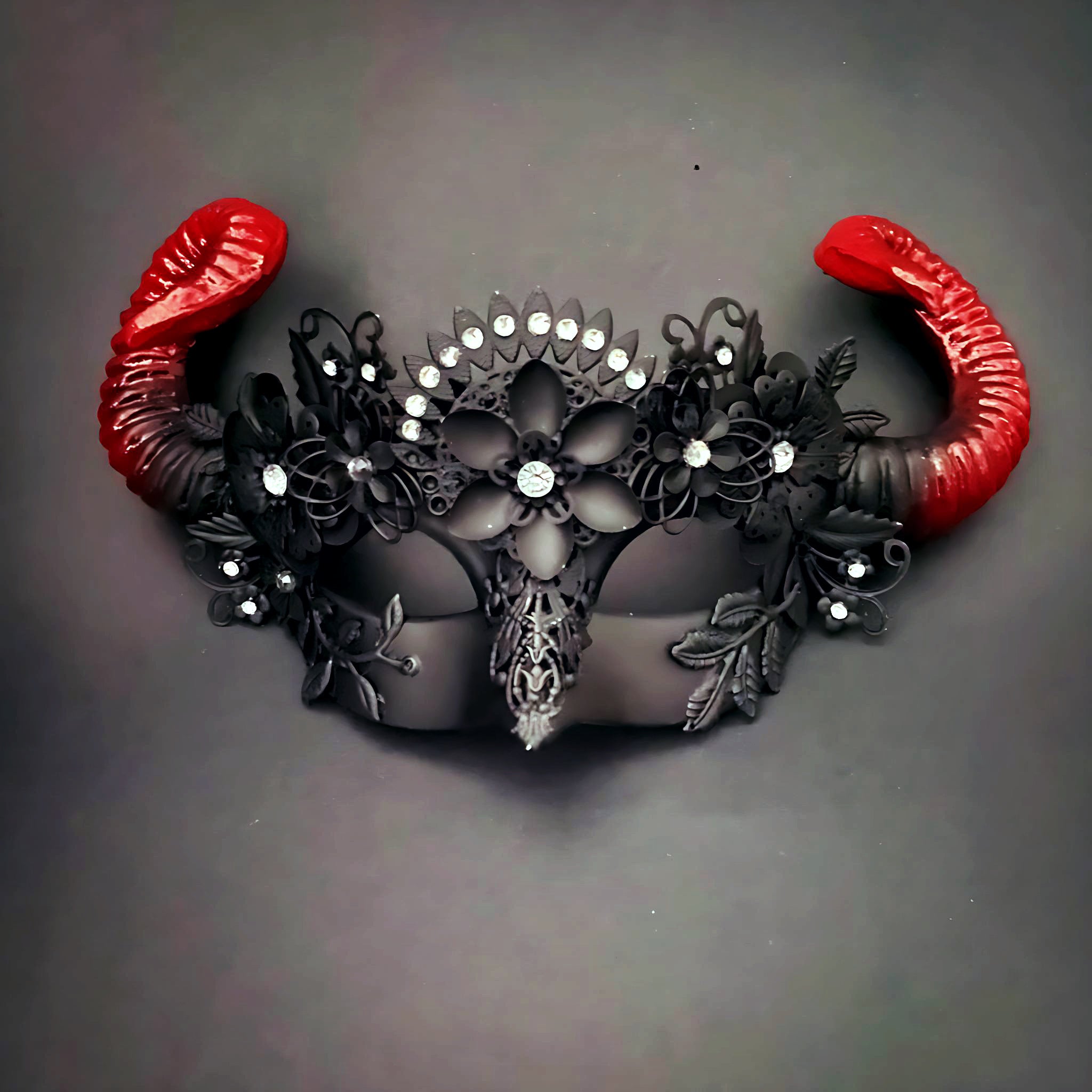 Black Floral Filigree Women’s Mask