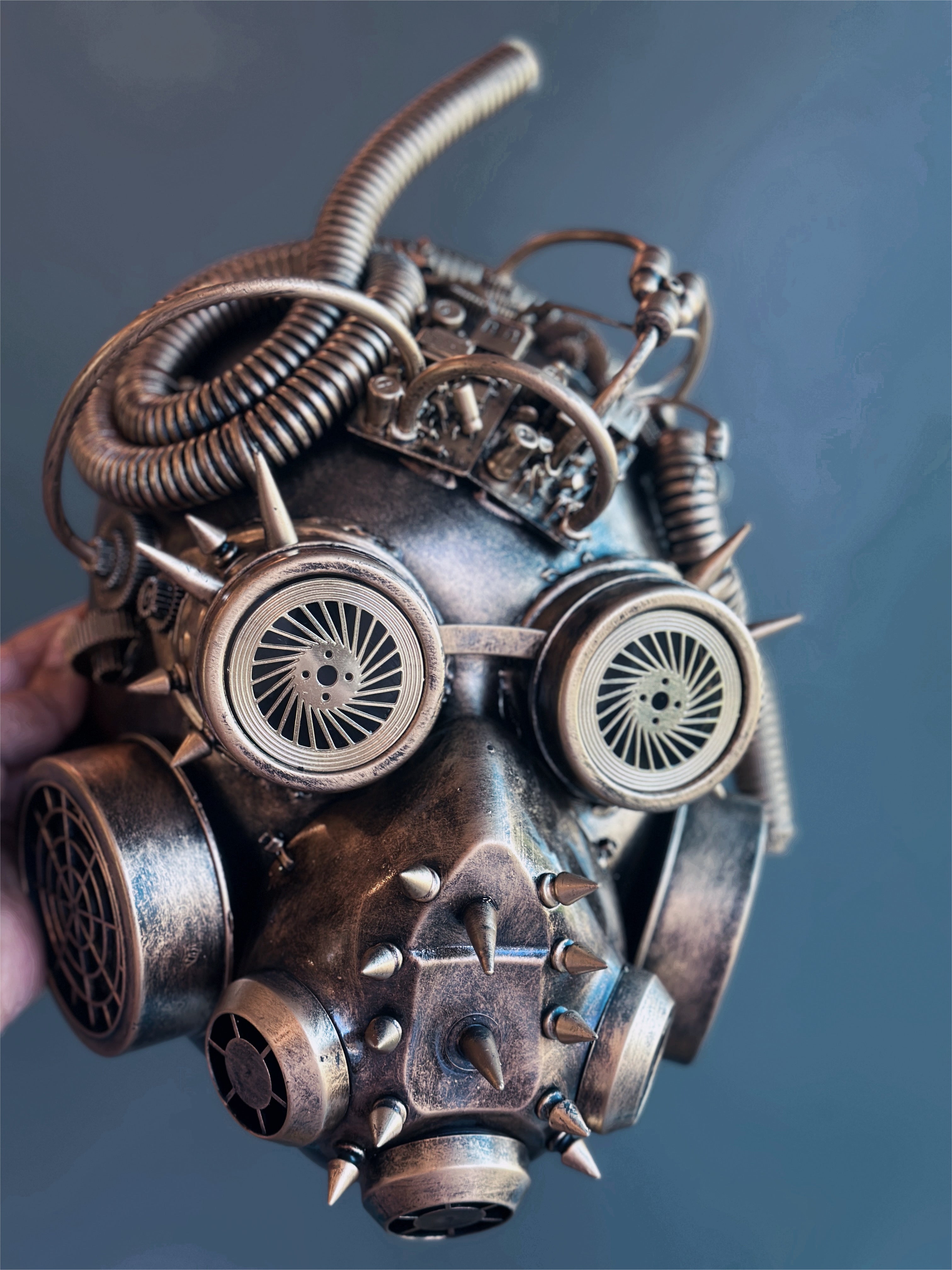 Steampunk Full Face Gas Mask - Gold