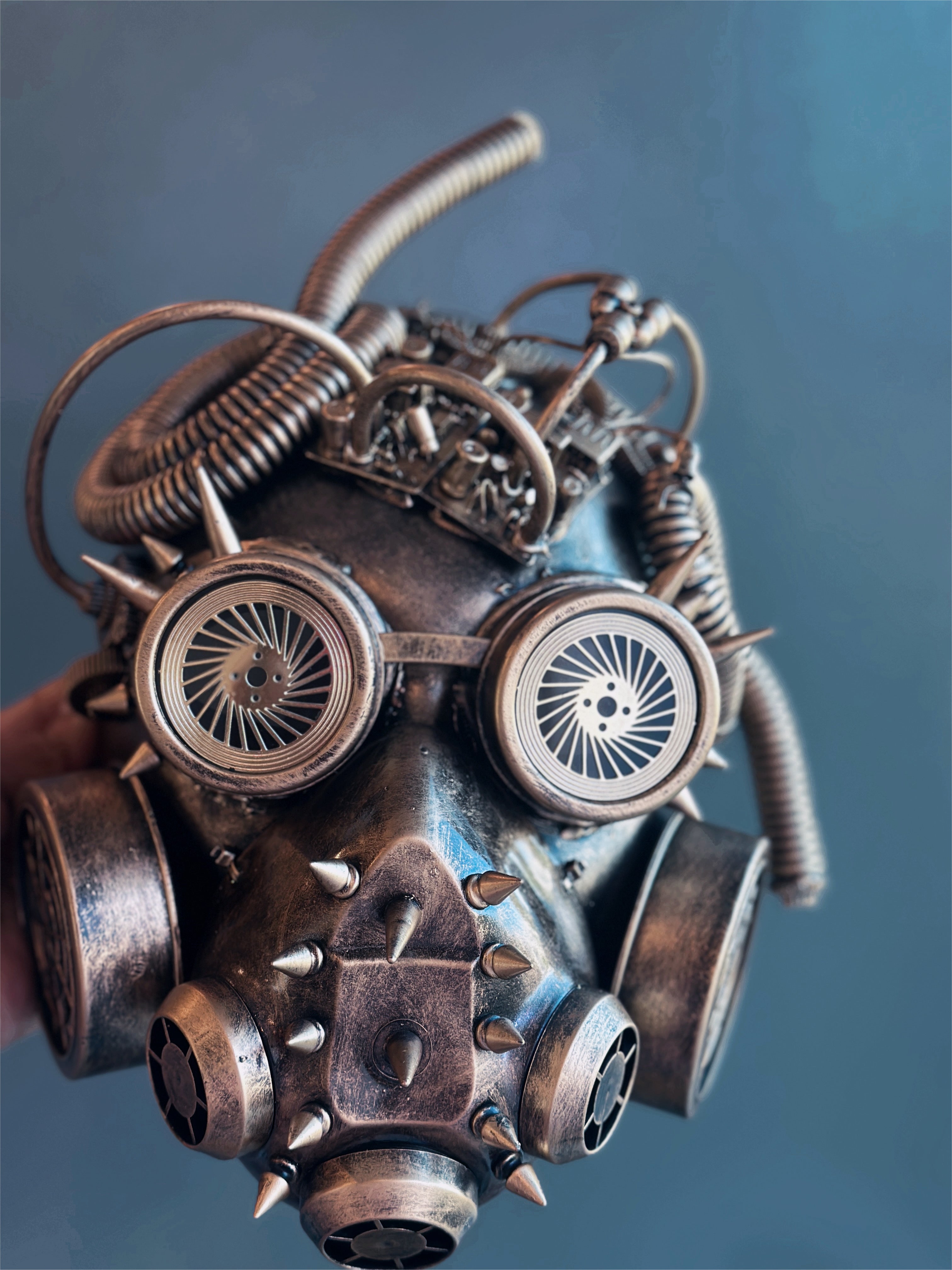 Steampunk Full Face Gas Mask - Gold