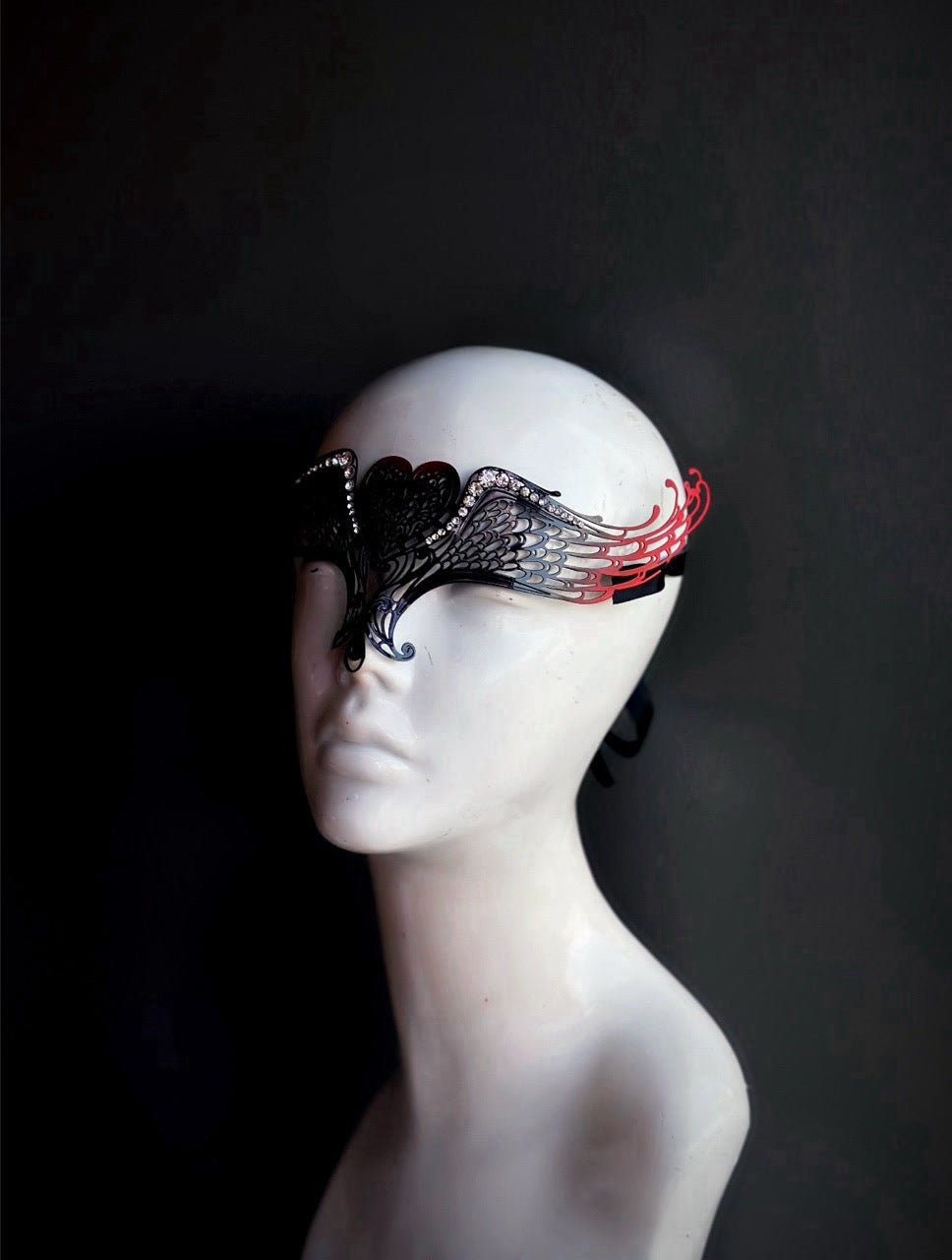 Angel Wing Mask - Black/Red