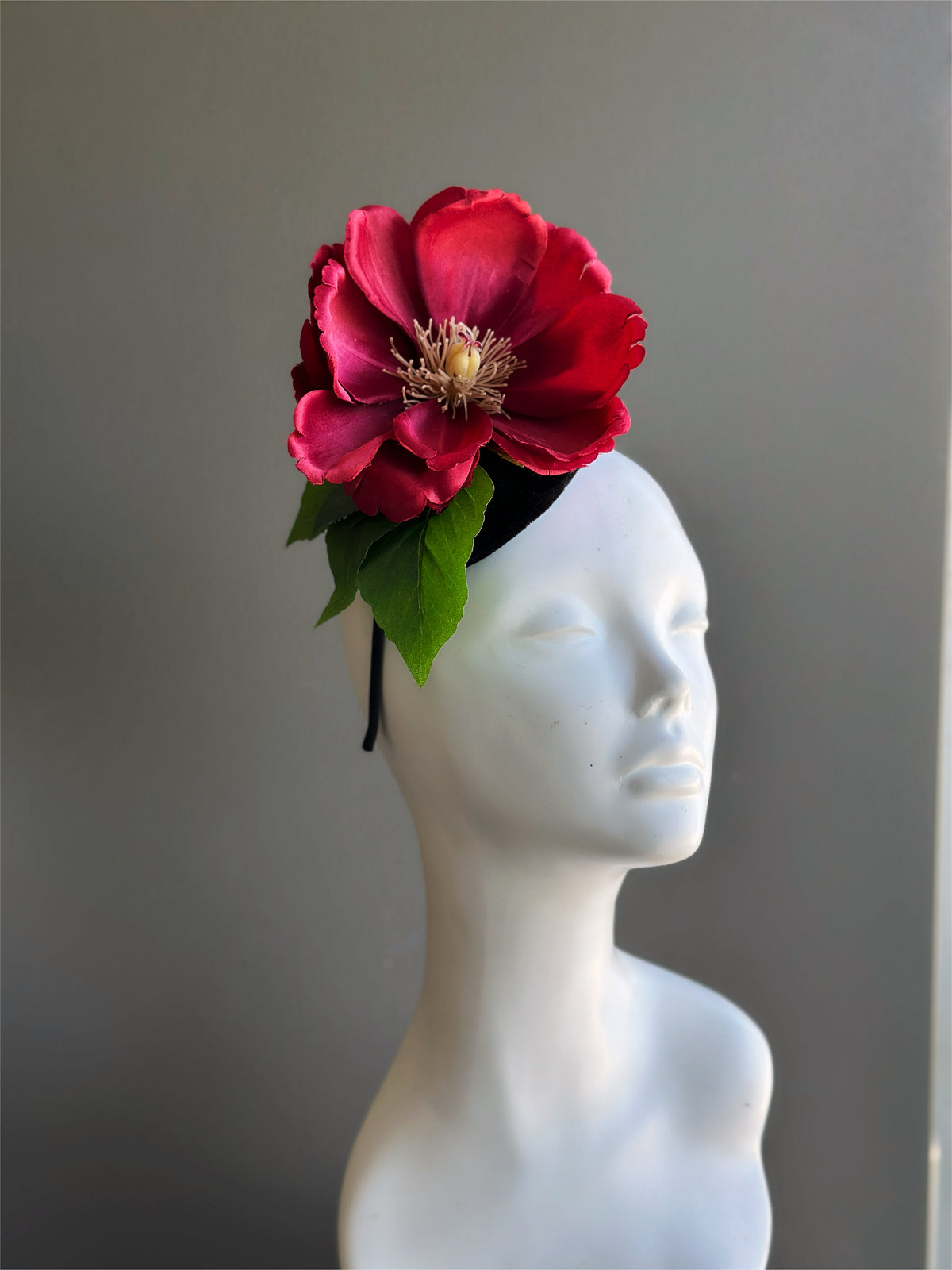 Red Velvet Bloom Fascinator