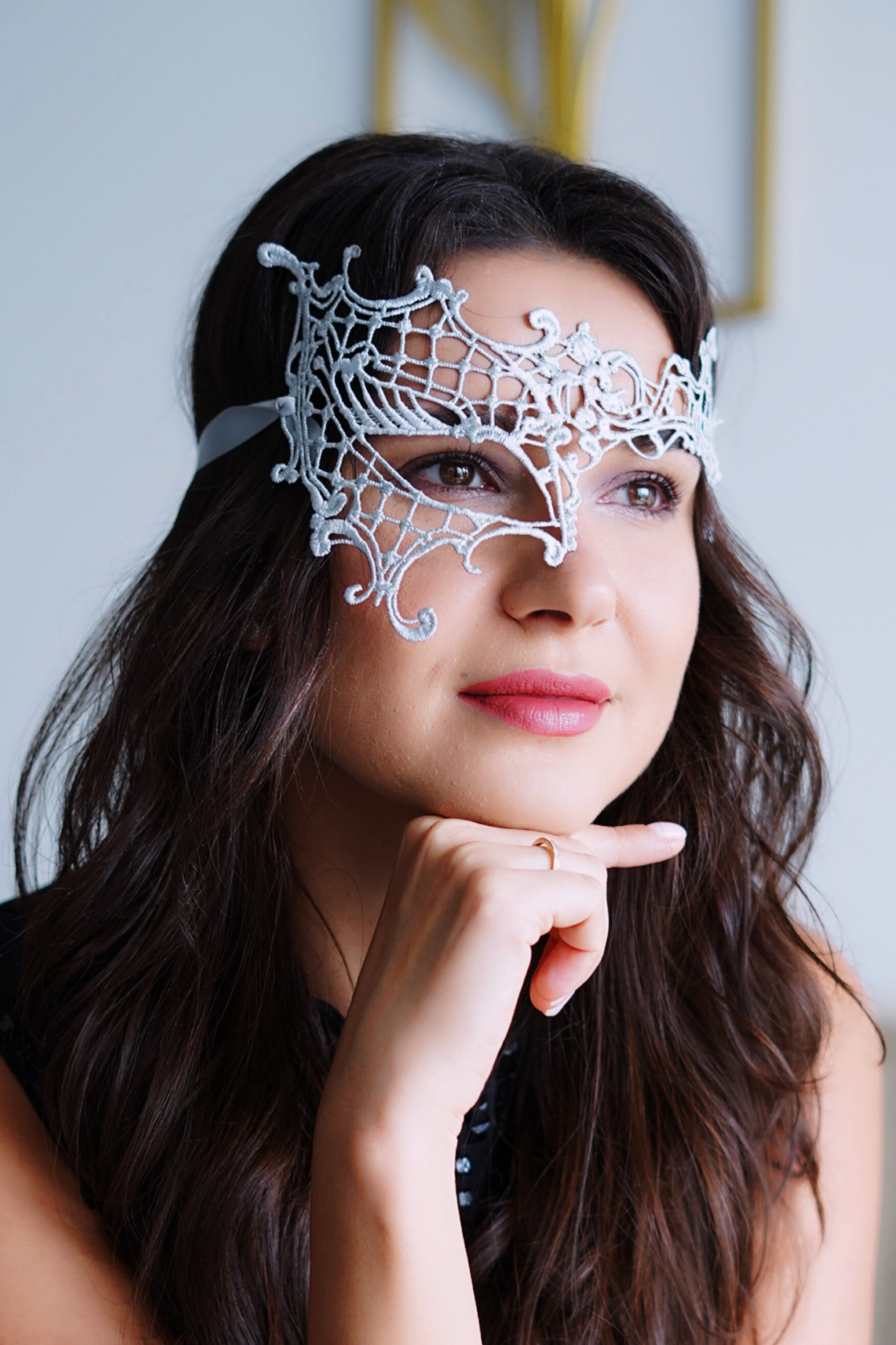 Phantom Lace Mask - Silver