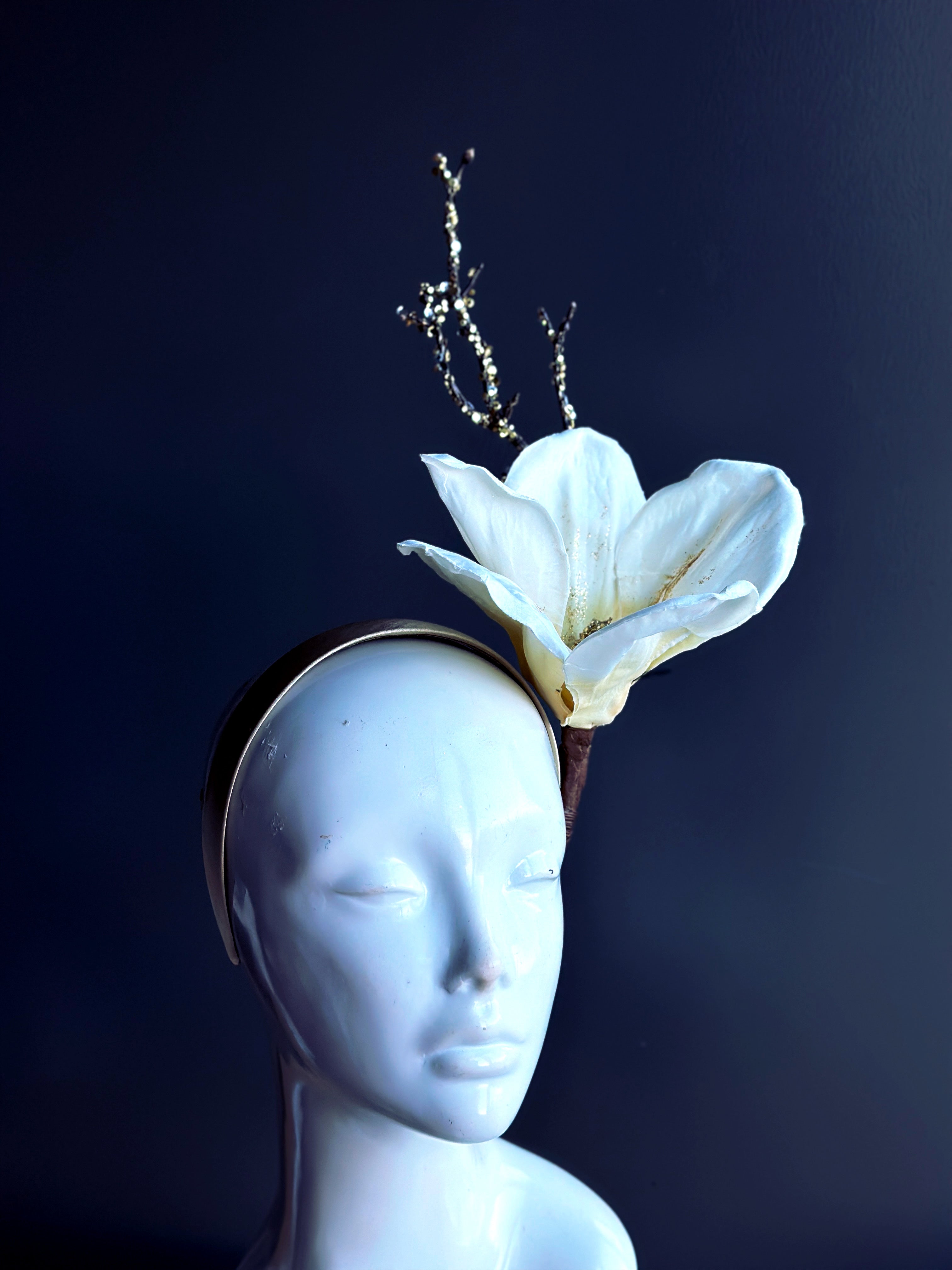 Christmas Fascinator - White Flower