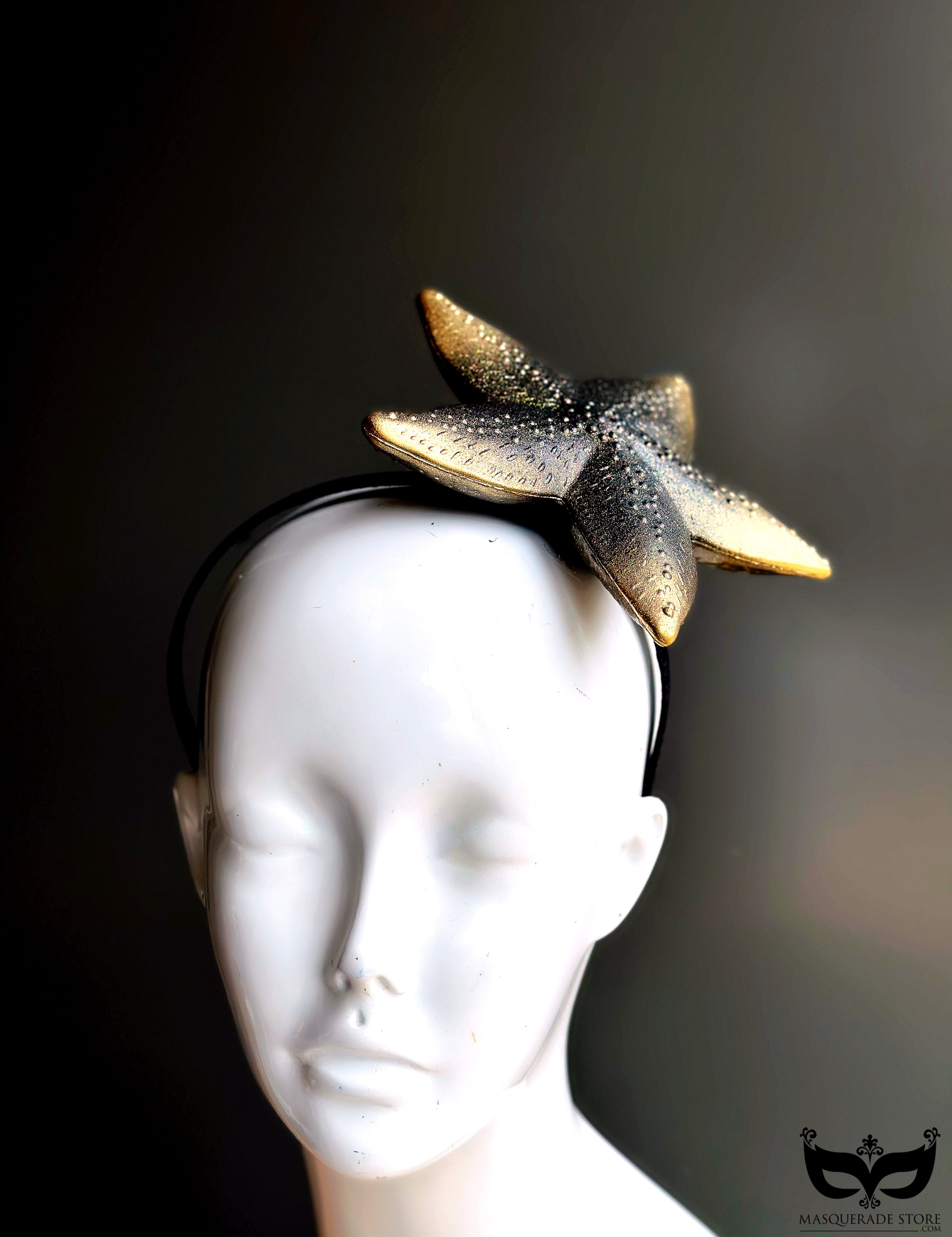 Starfish Fascinator - Gold Noir