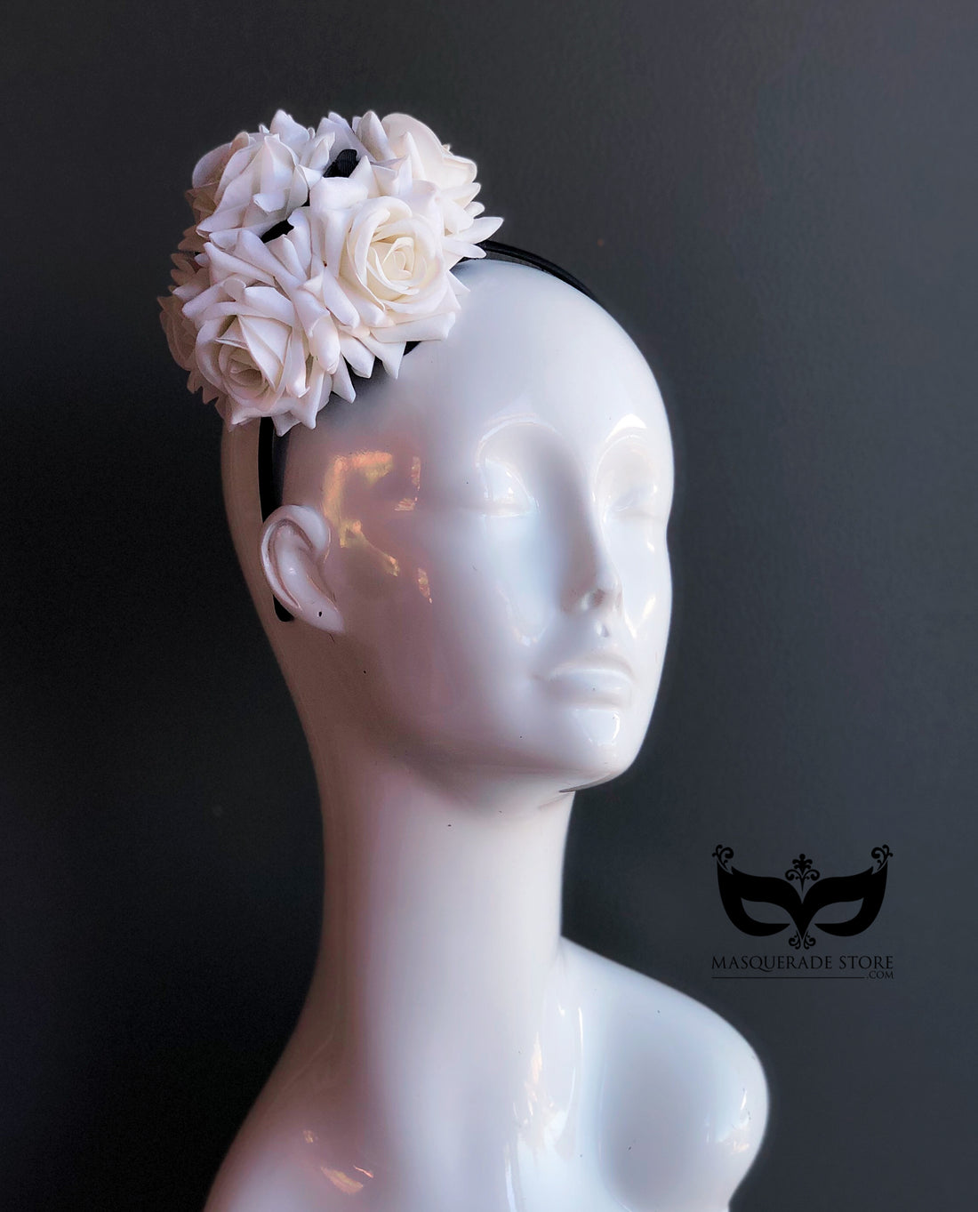 Ivory Bloom Headband - White Rose