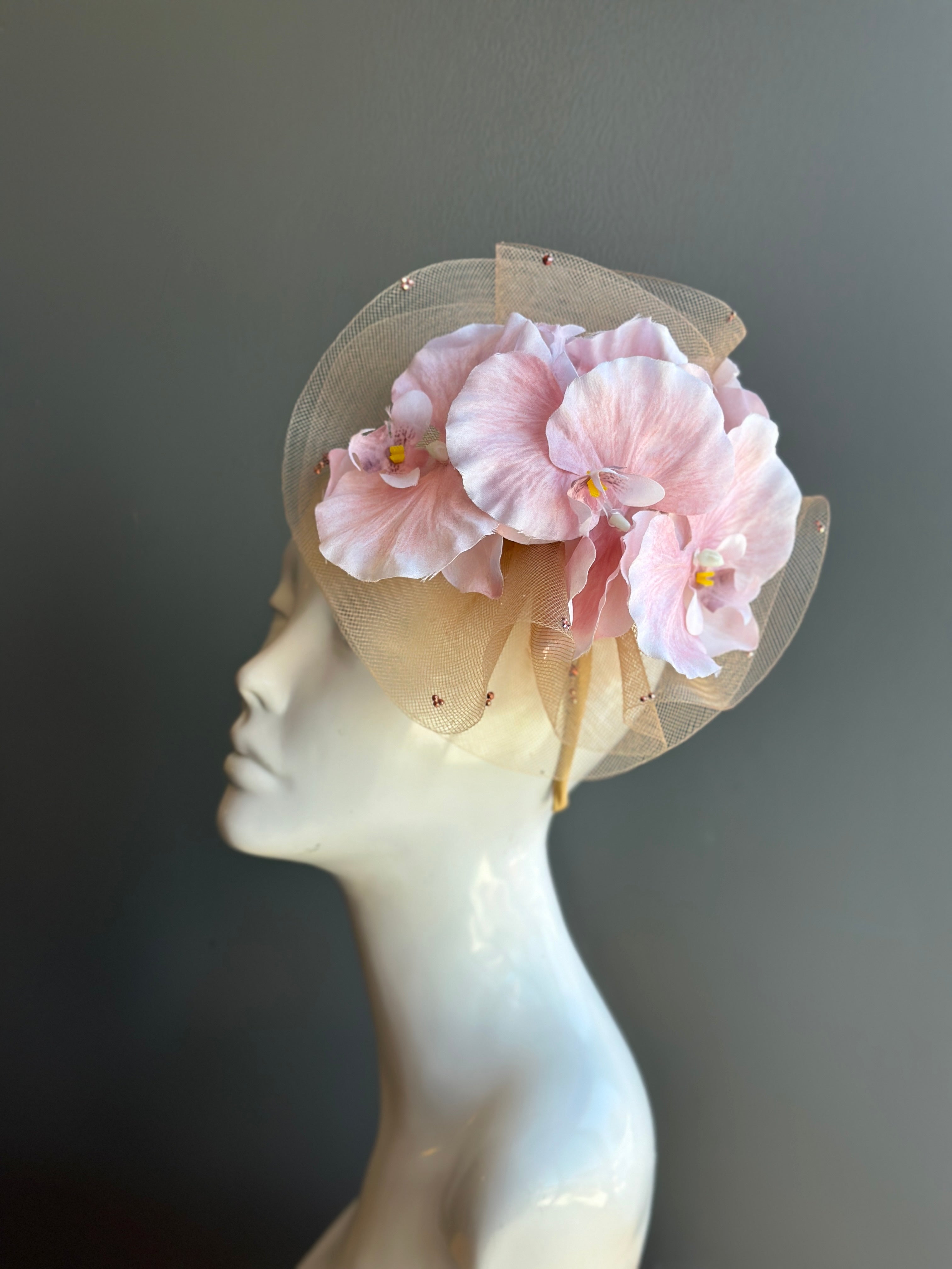Blush Pink Floral Fascinator
