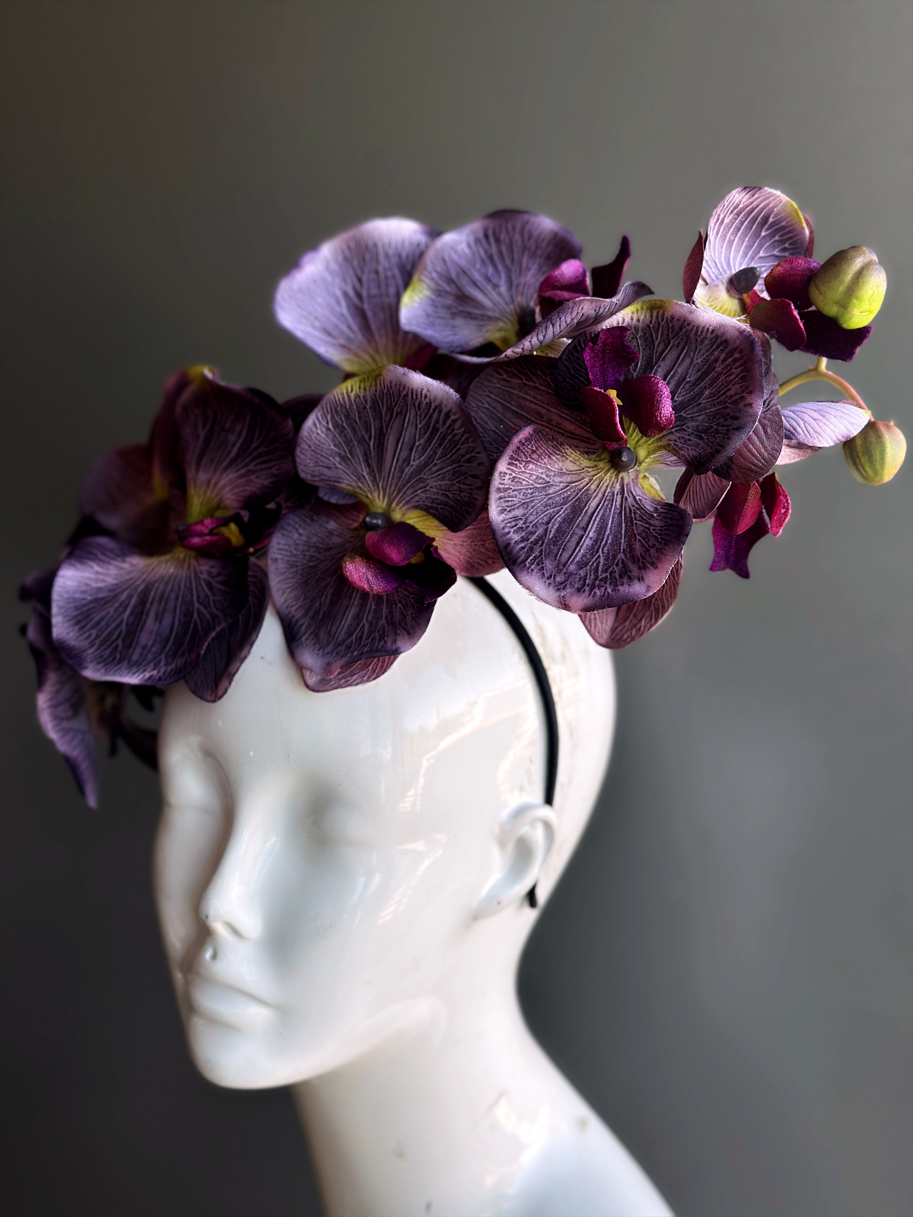 Fascinator Hat Orchid Flower Purple