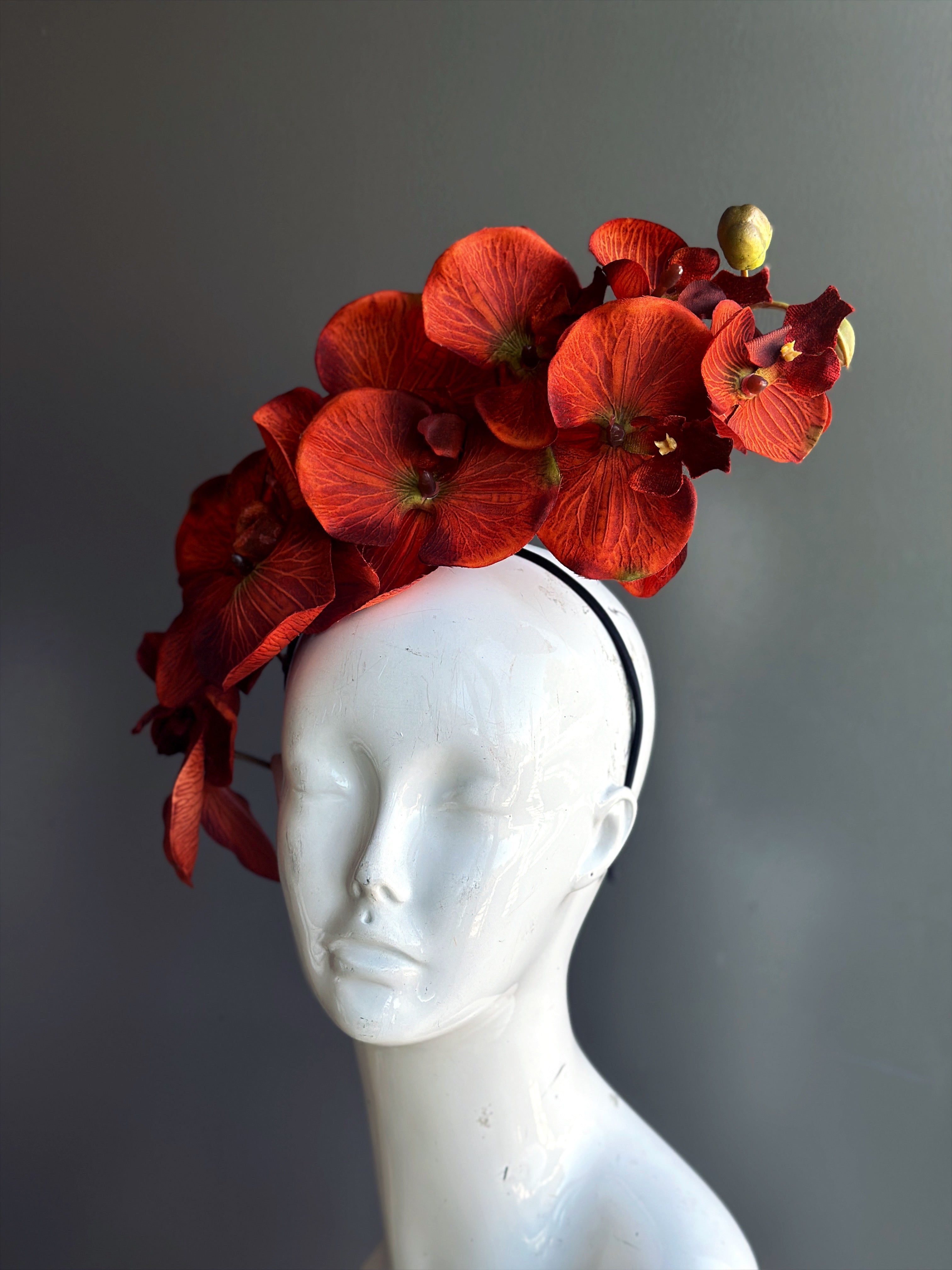 Orchid Fascinator - Orange