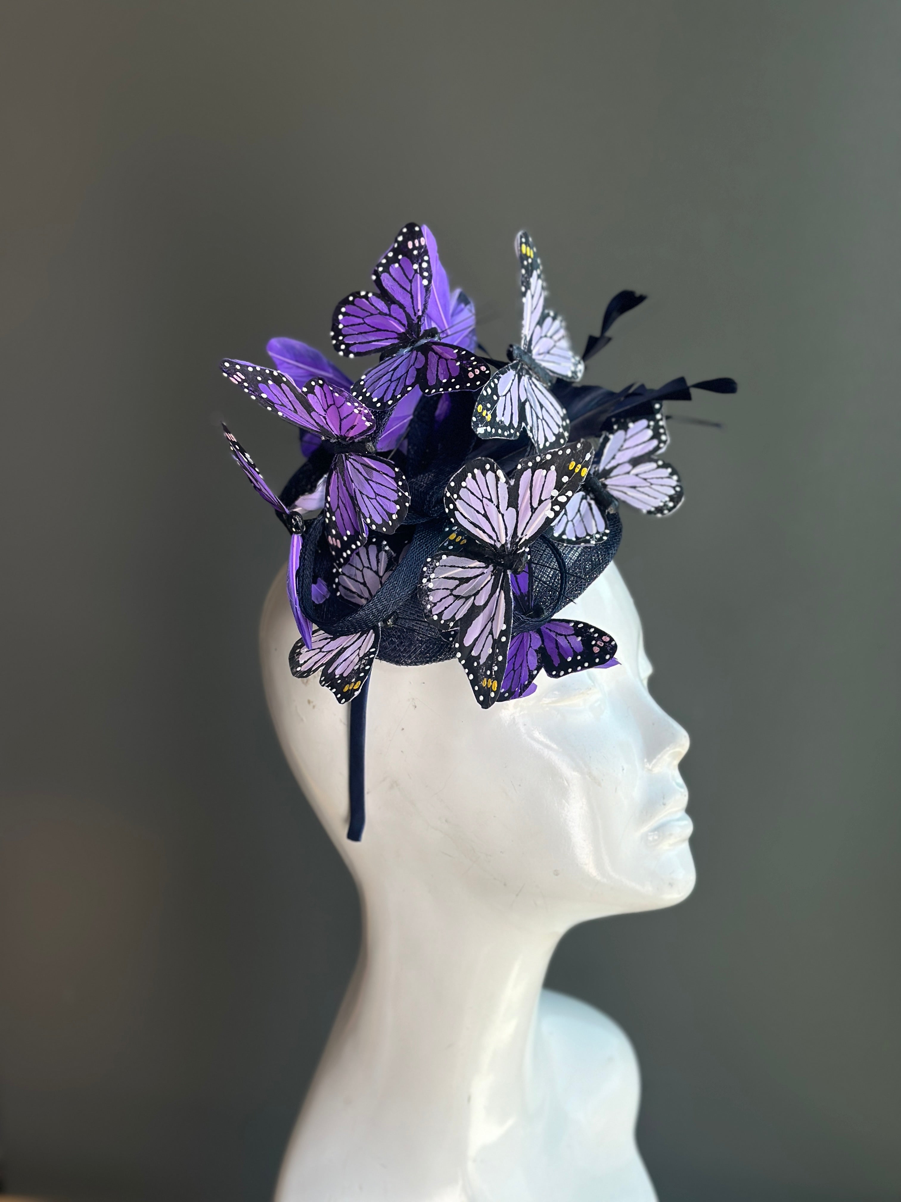 Purple Butterfly Fascinator Hat