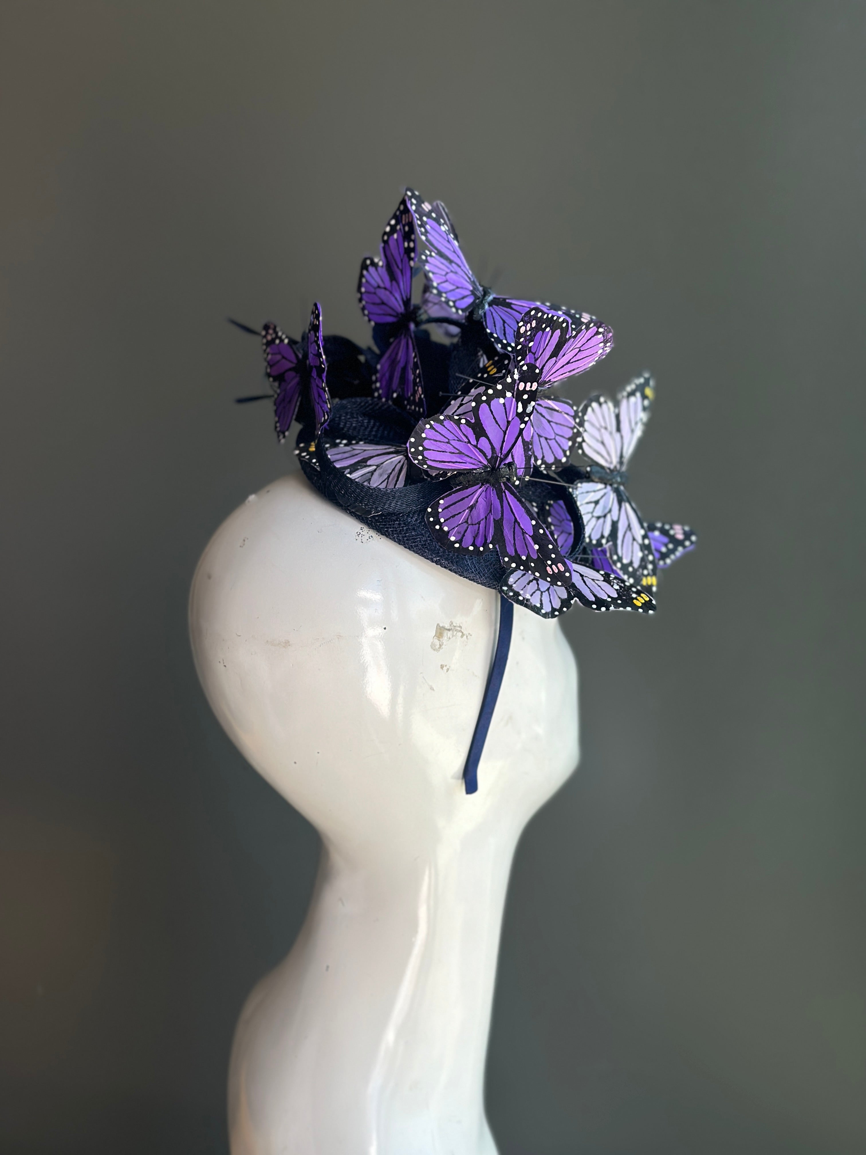 Purple Butterfly Fascinator Hat