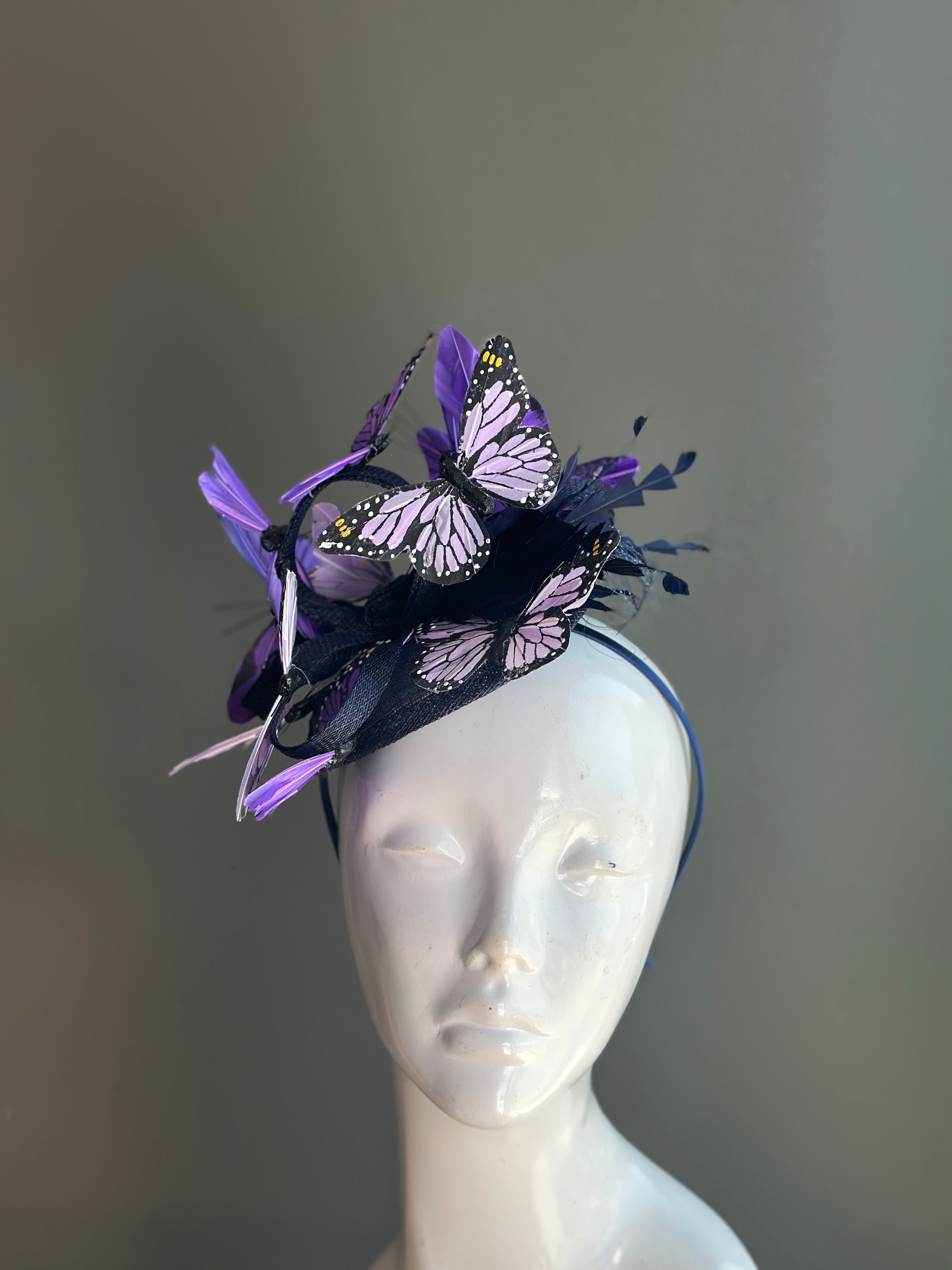 Purple Butterfly Fascinator Hat