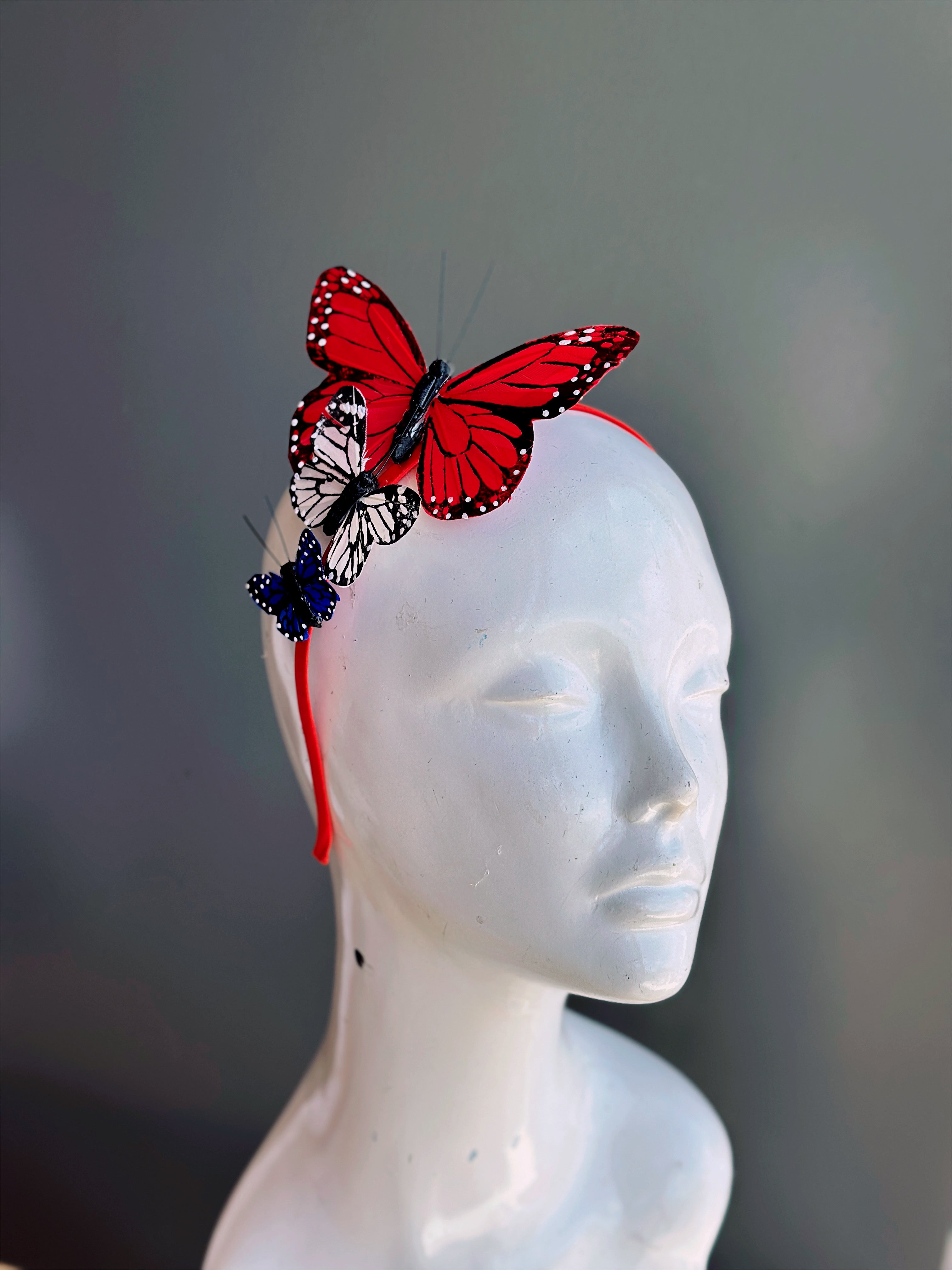 Red. white. and blue butterflies