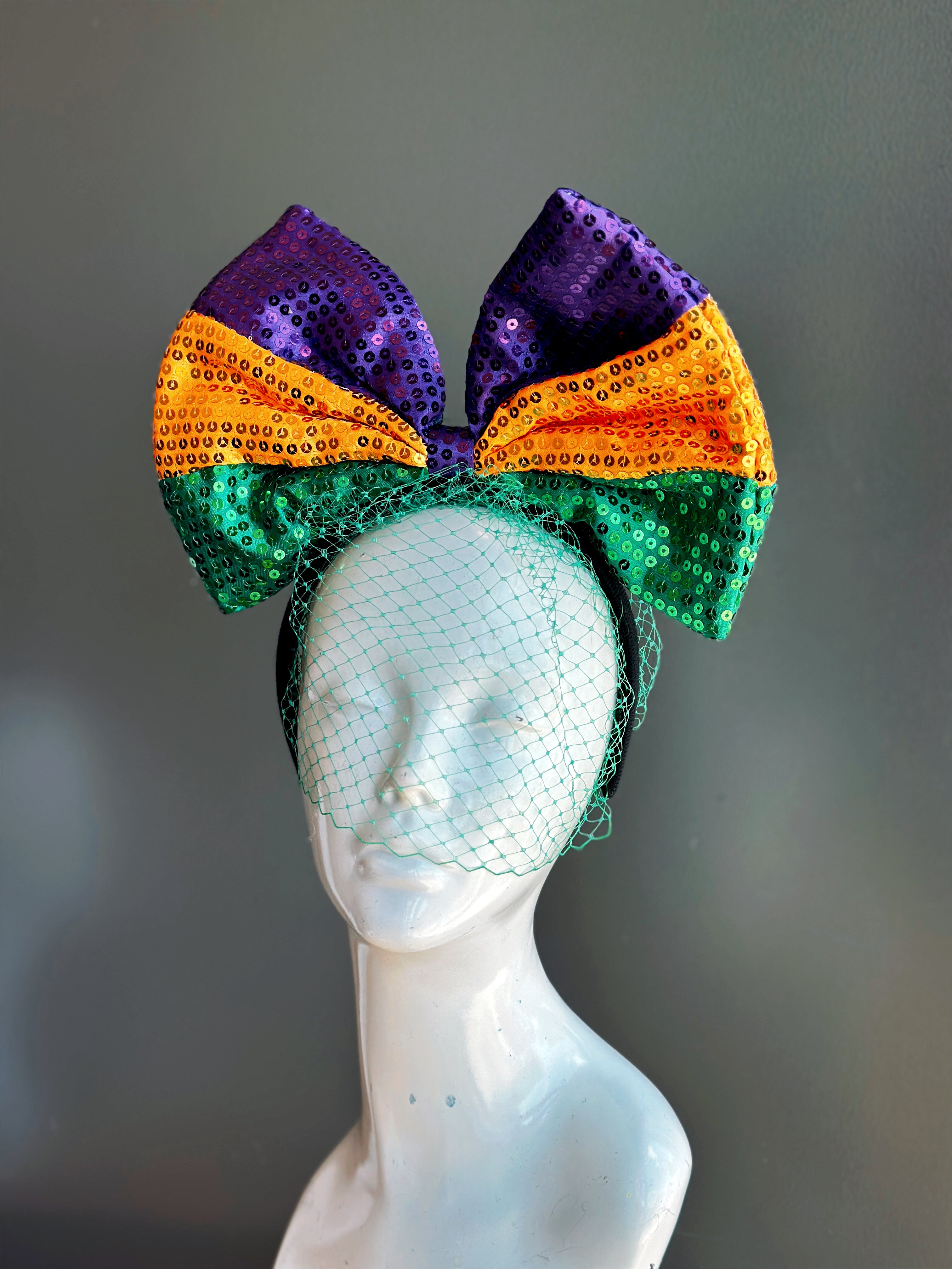 Mardi Gras Bow Fascinator
