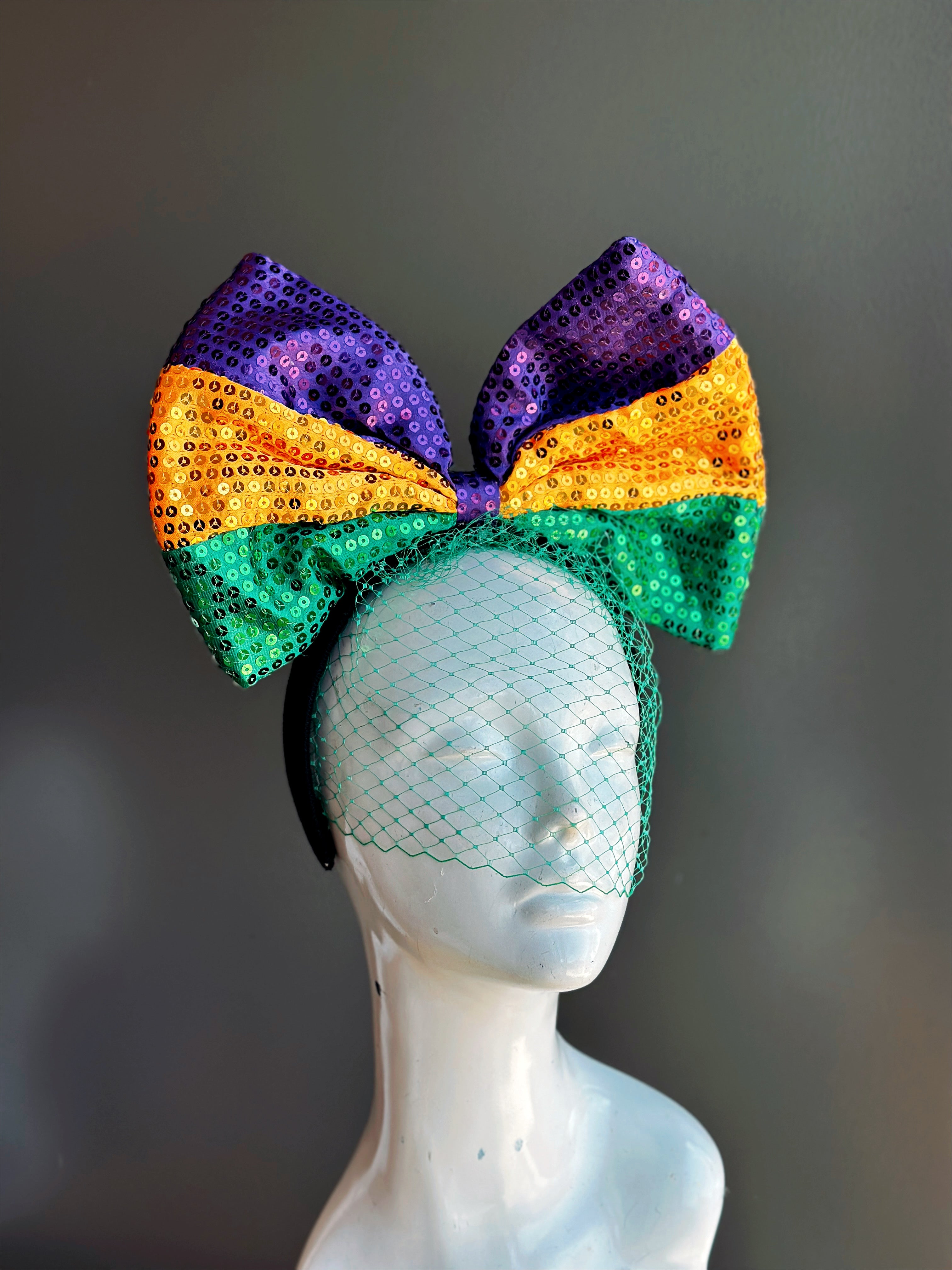 Mardi Gras Bow Fascinator
