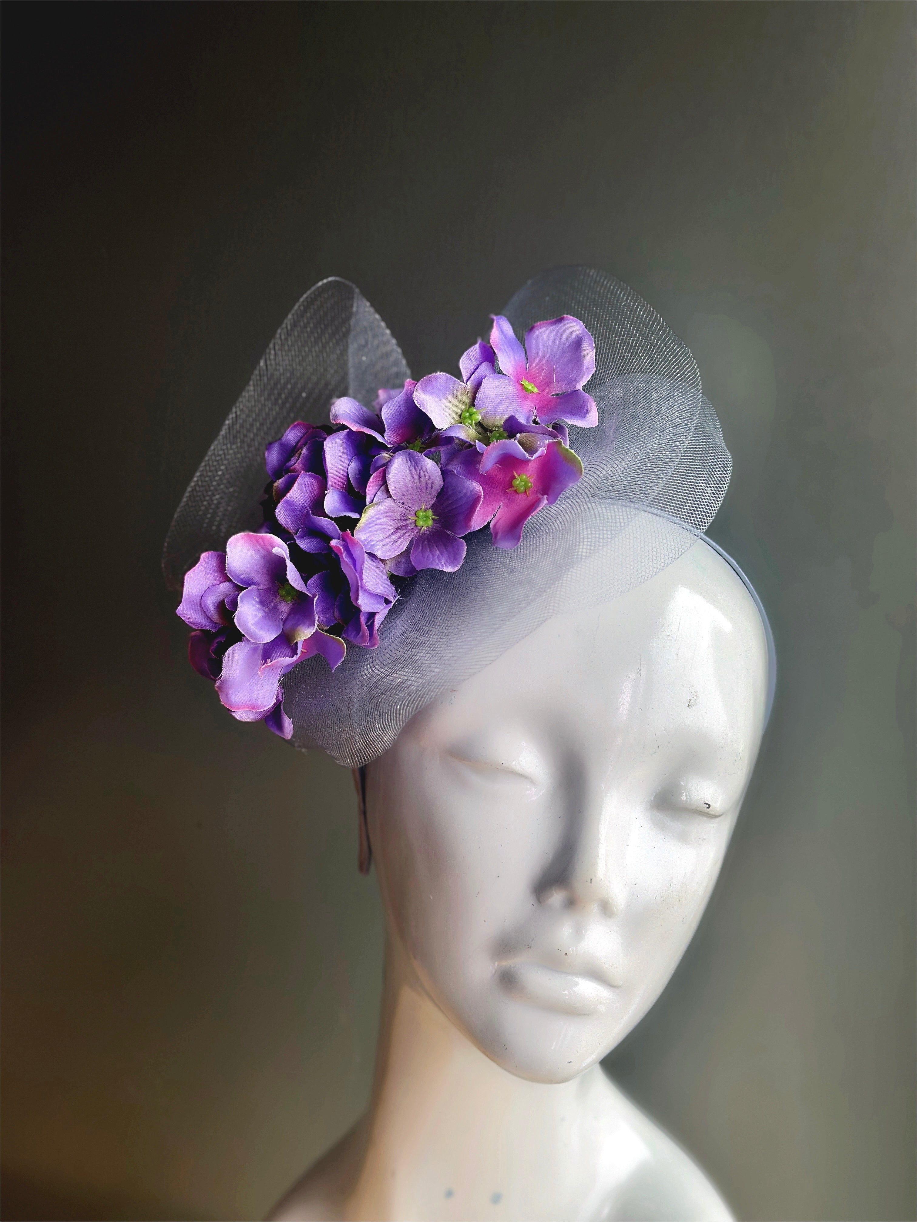 Purple Flower Fascinator