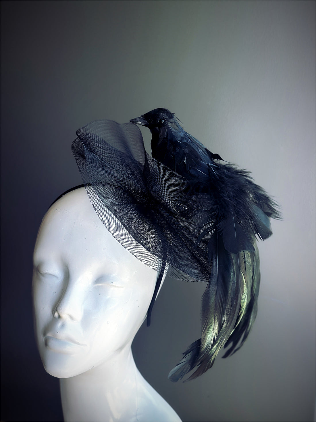 Raven Fascinator - Black