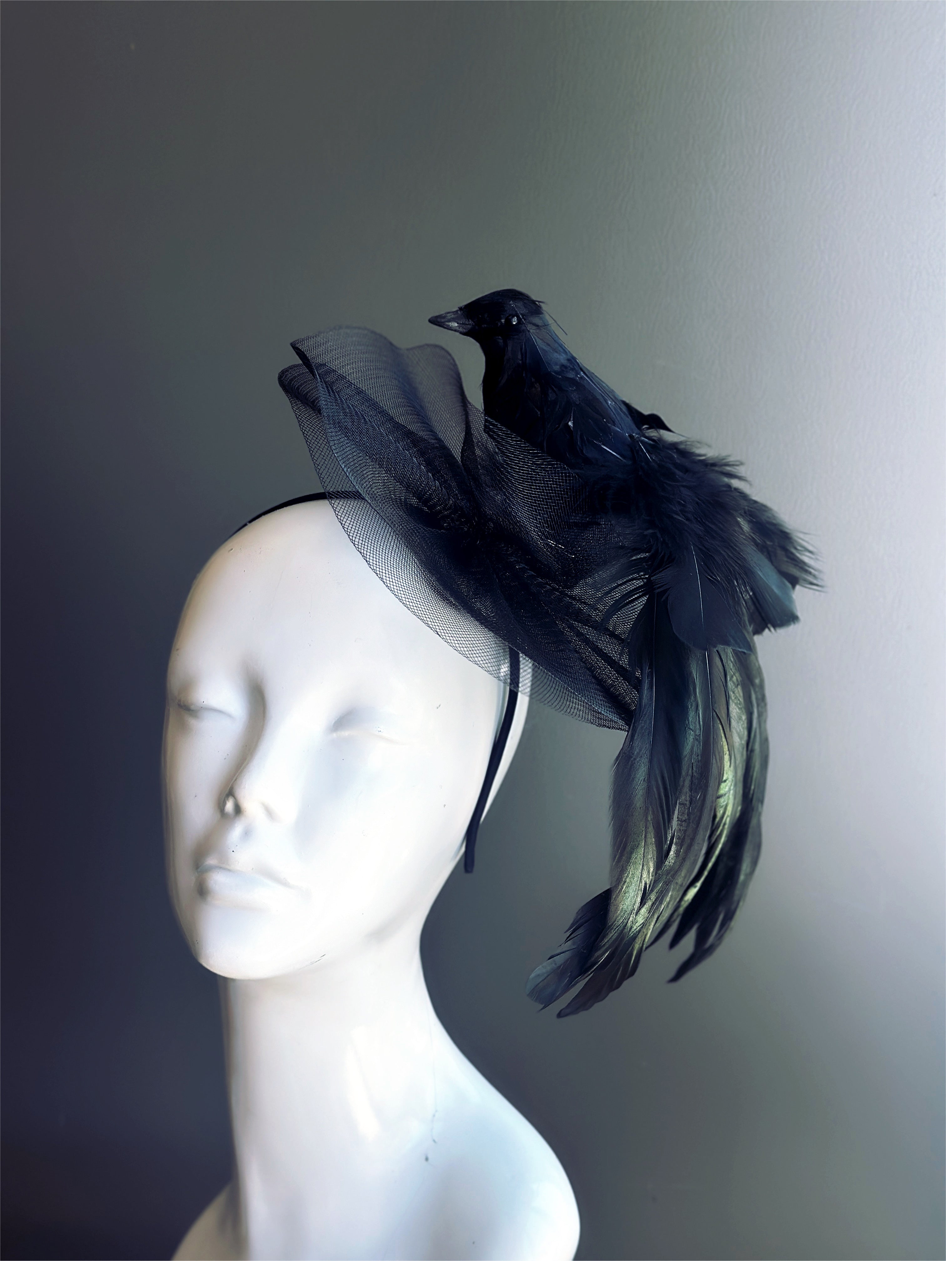 Raven Fascinator - Black