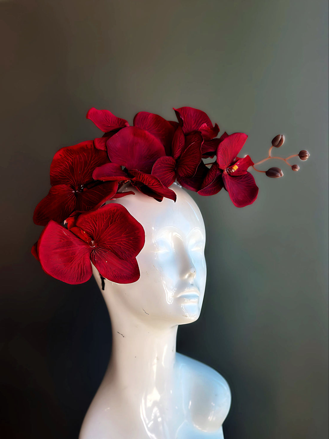 Orchid Fascinator - Red