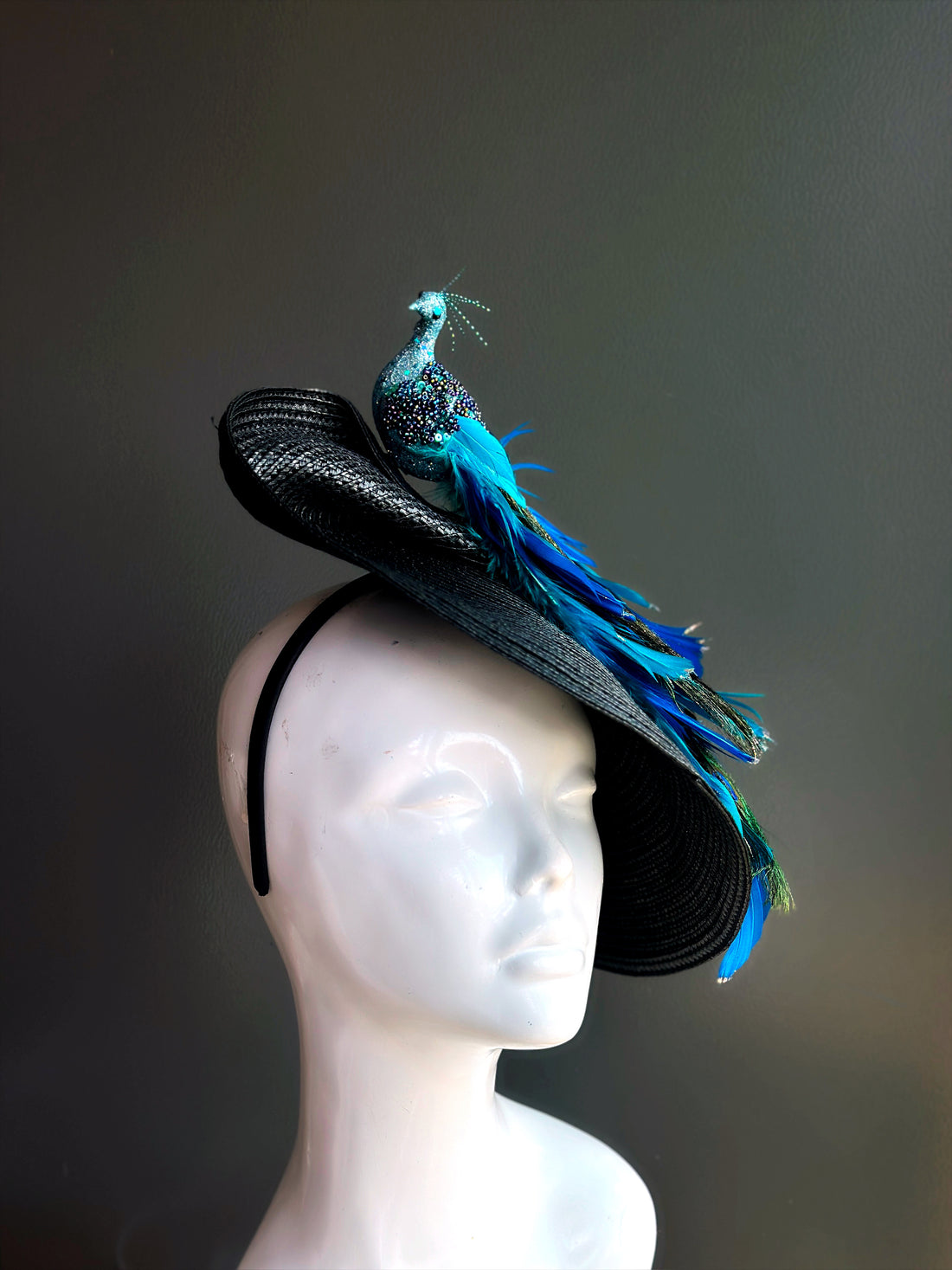 Black Peacock Fascinator Hat