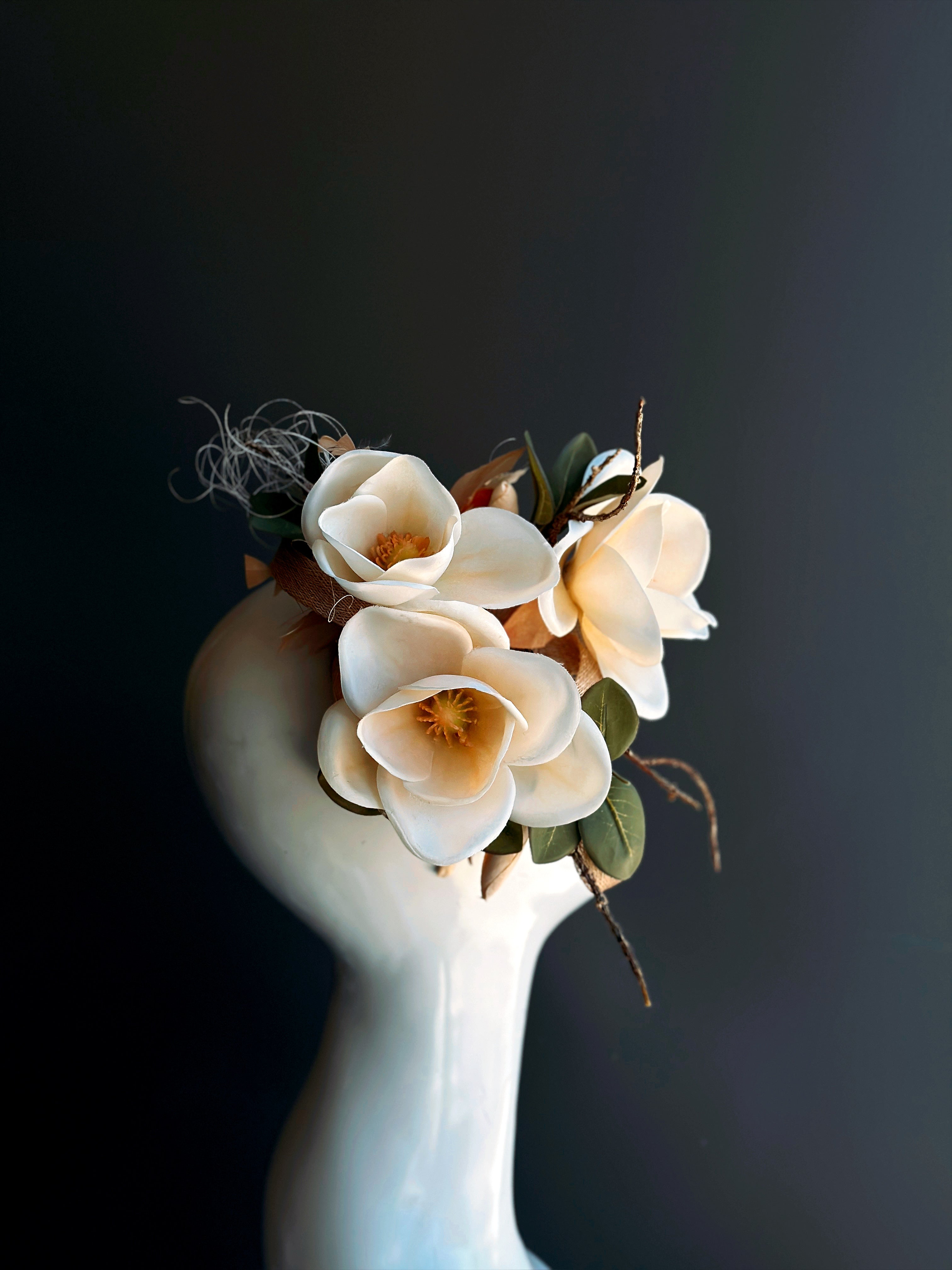 Magnolia - Sinamay Fascinator