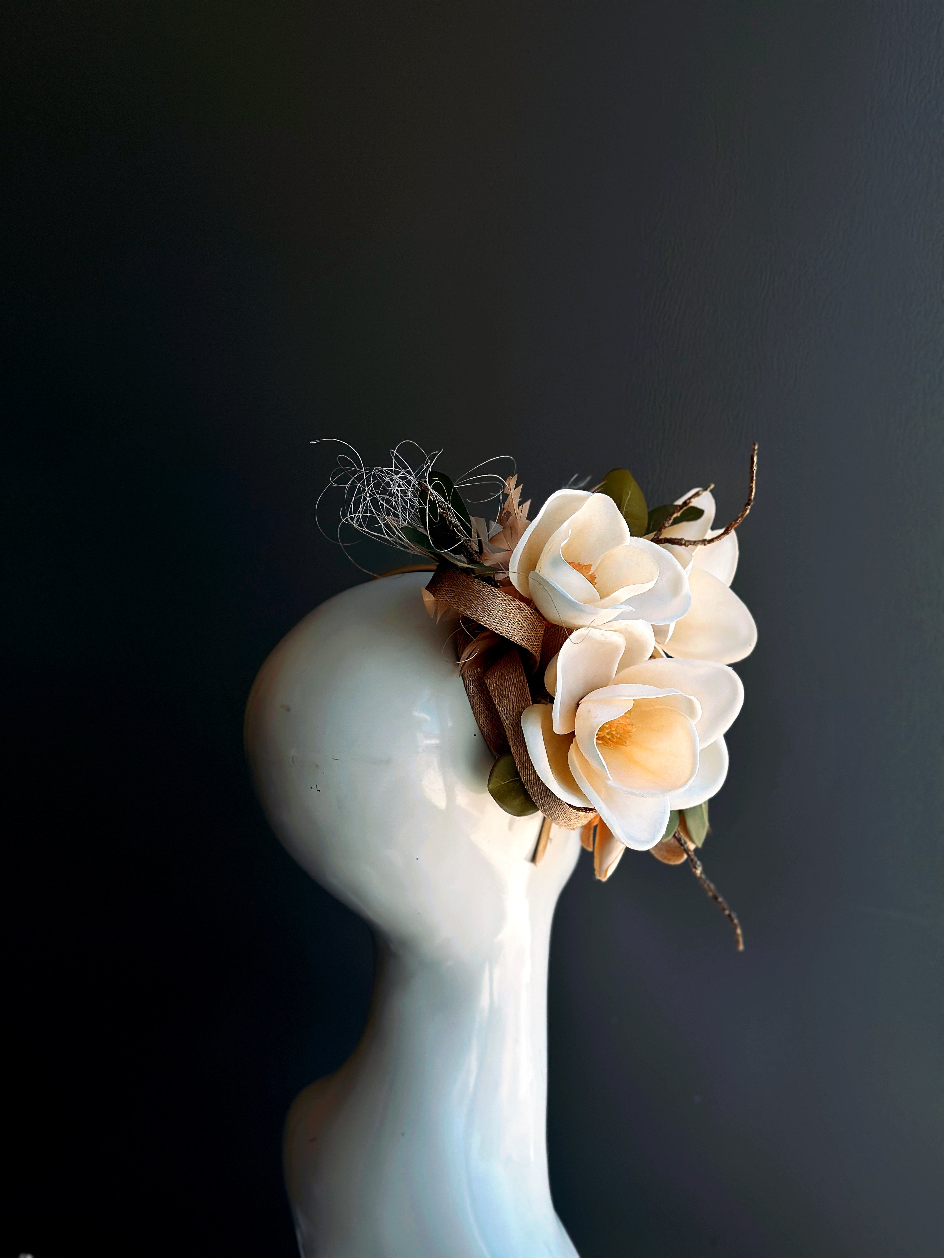 Magnolia - Sinamay Fascinator