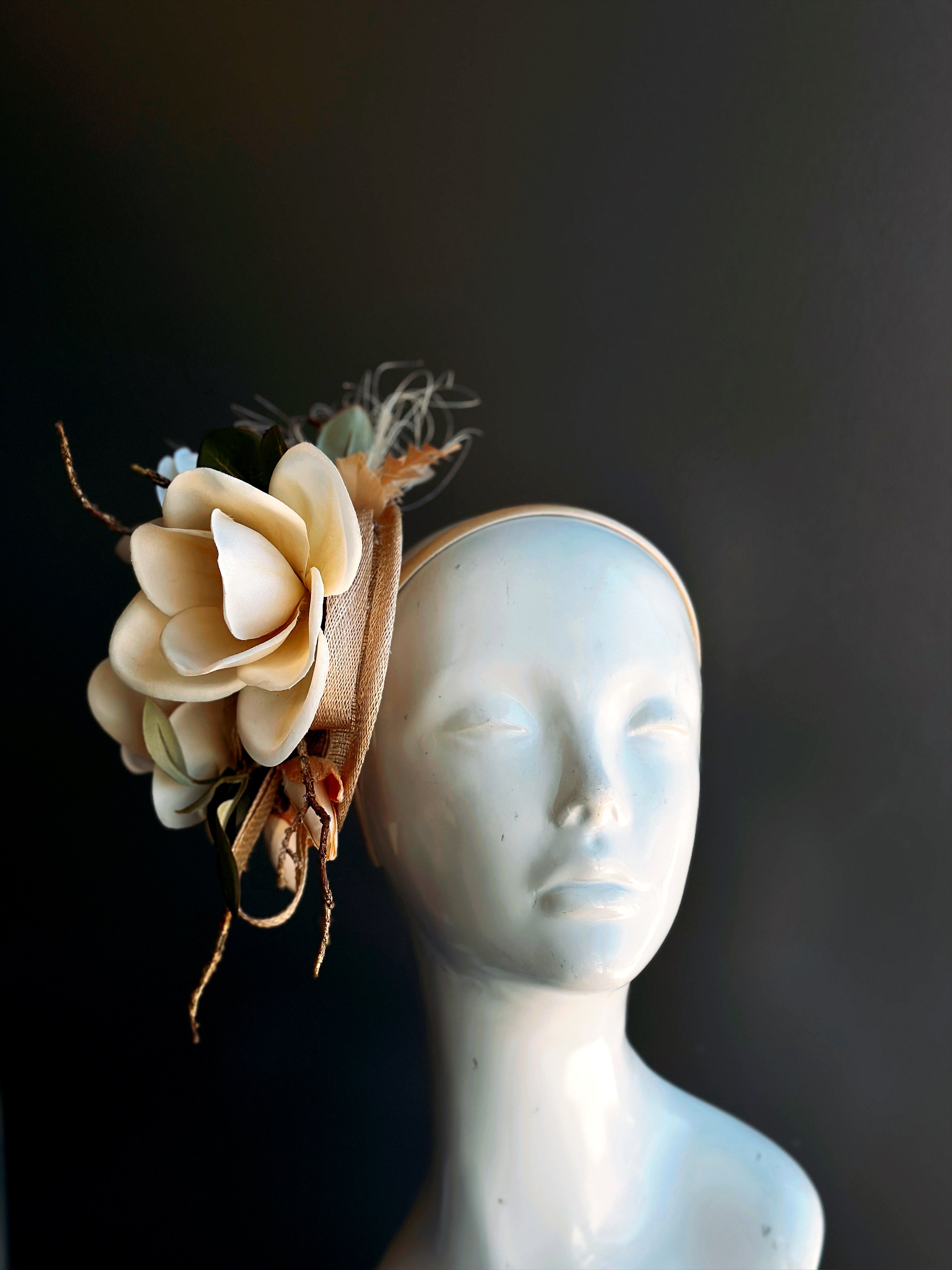 Magnolia - Sinamay Fascinator
