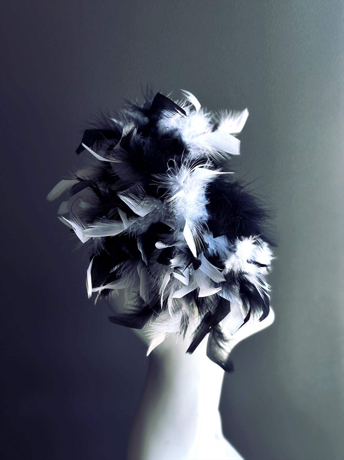 Midnight Elegance – Feather Fascinator Hat