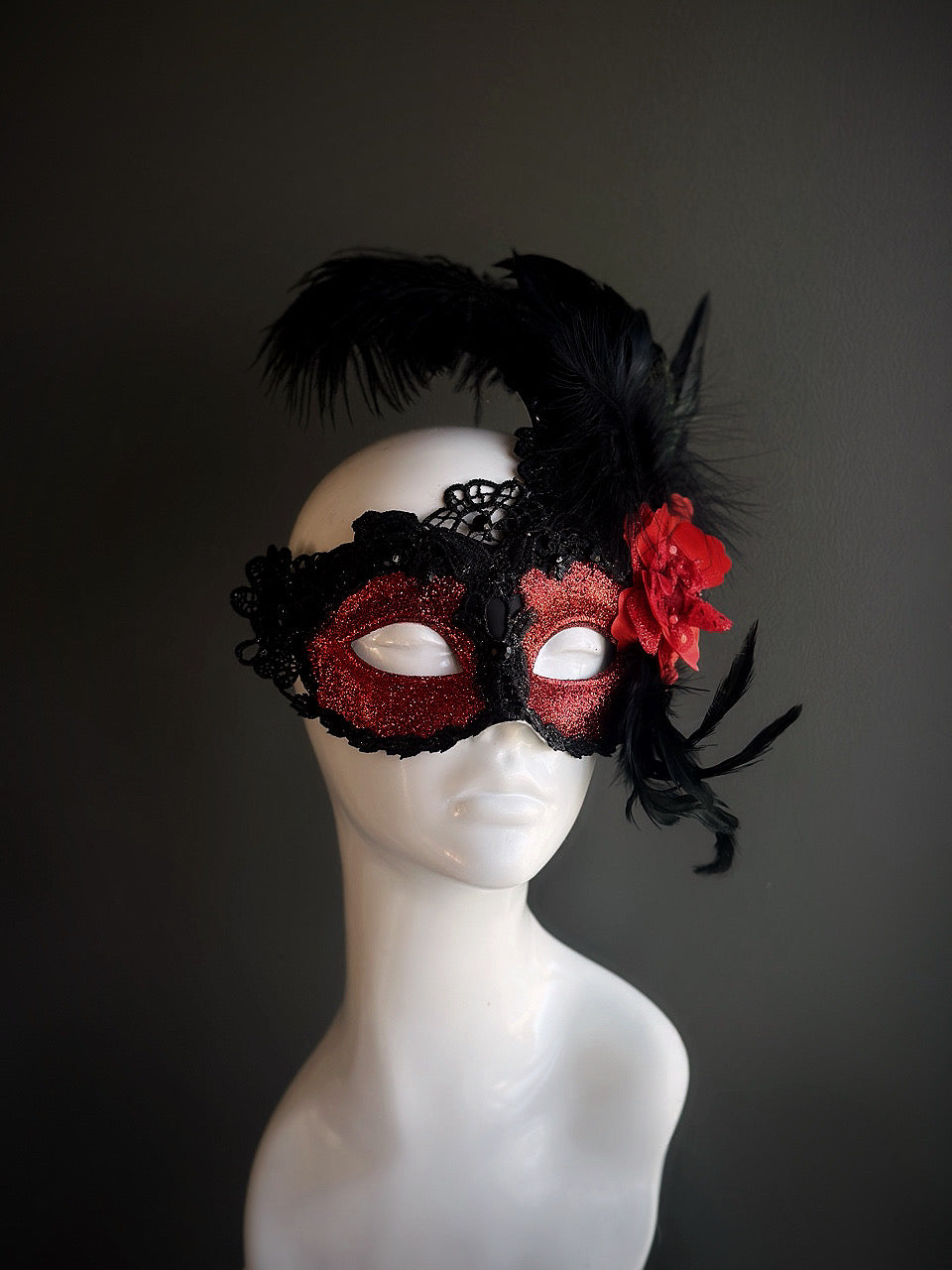 Moon Goddess Mask - Scarlet Feather