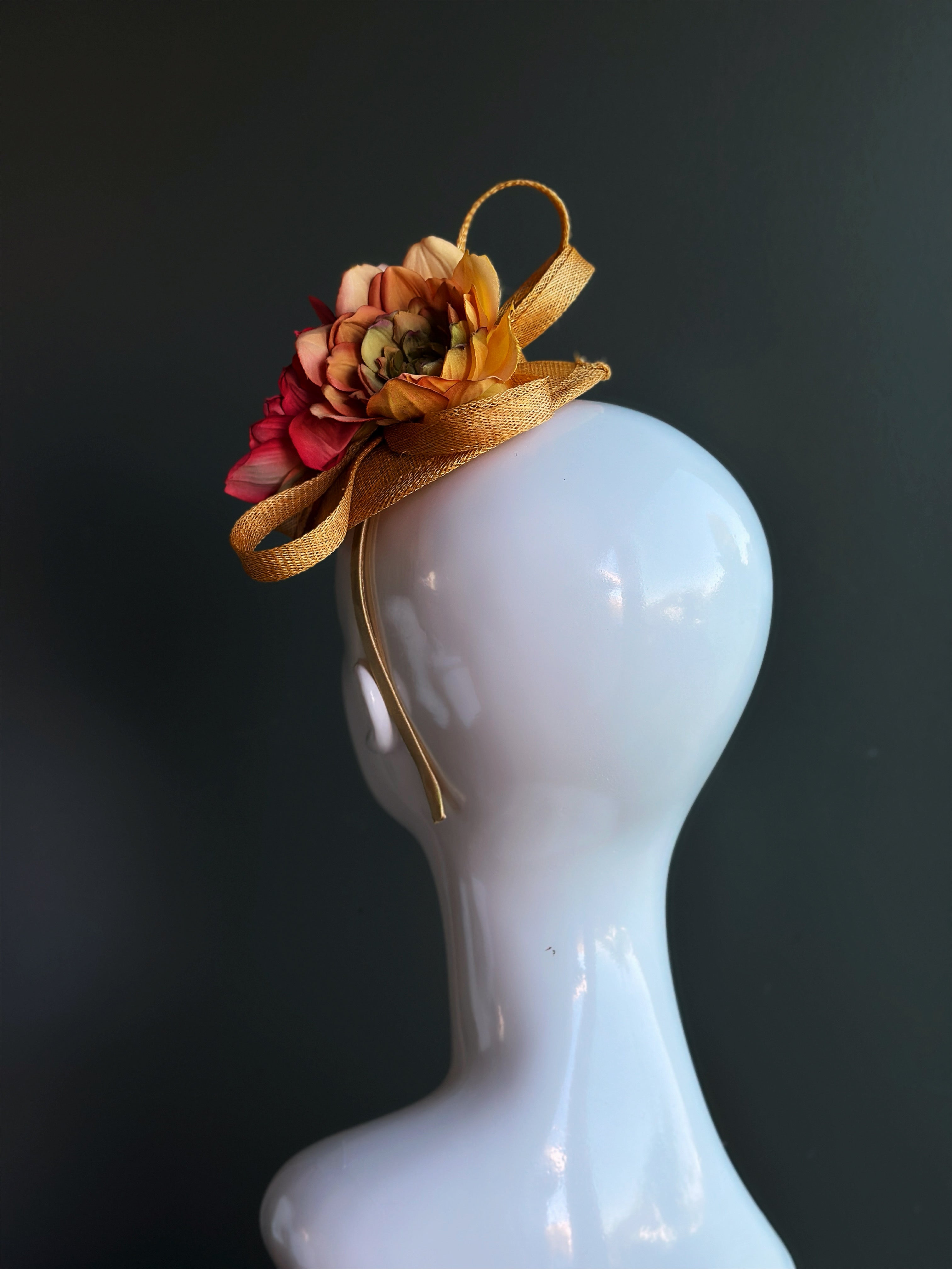 Floral Straw Fascinator Headband