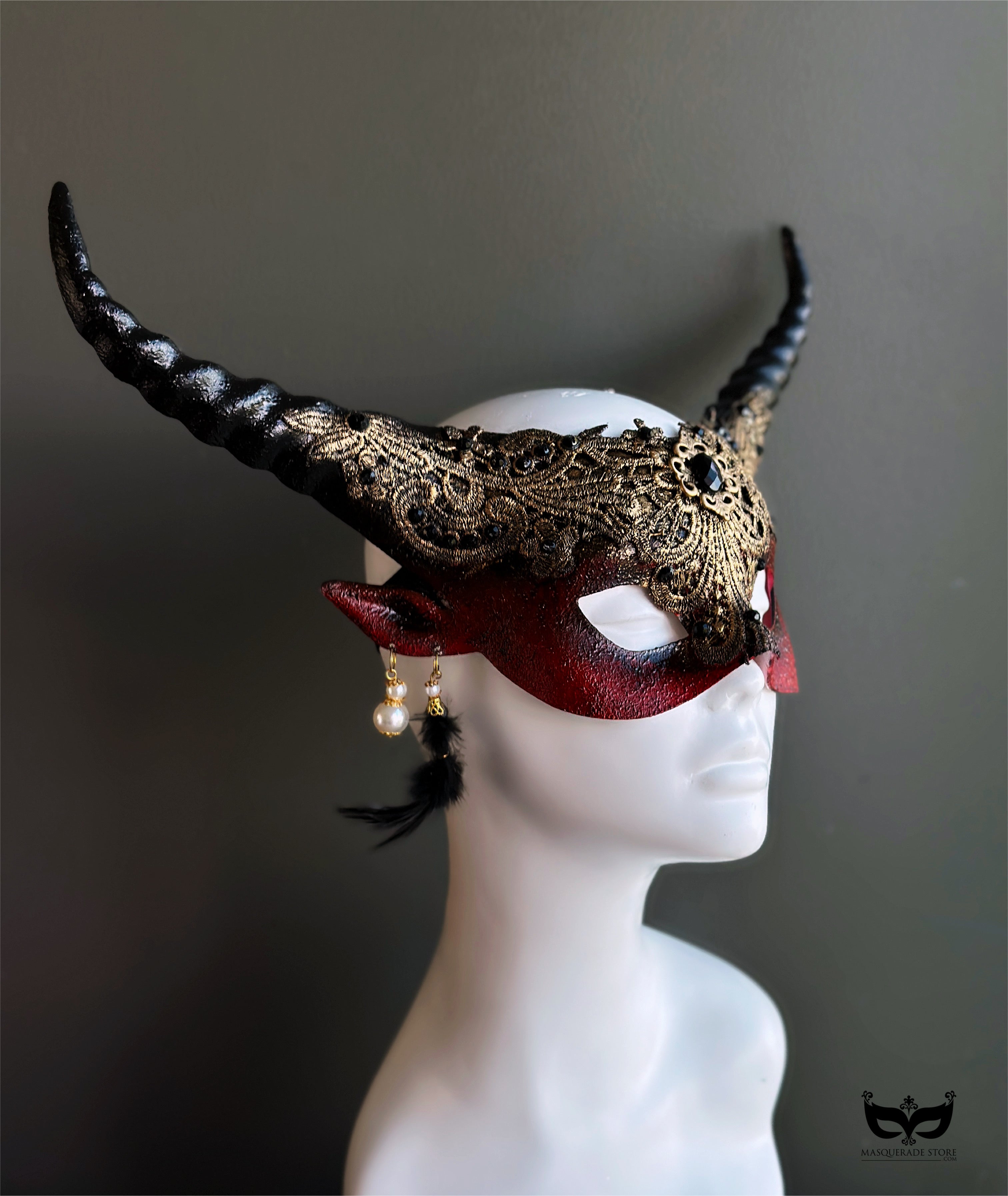 Long Horn Mask - Jeweled Inferno