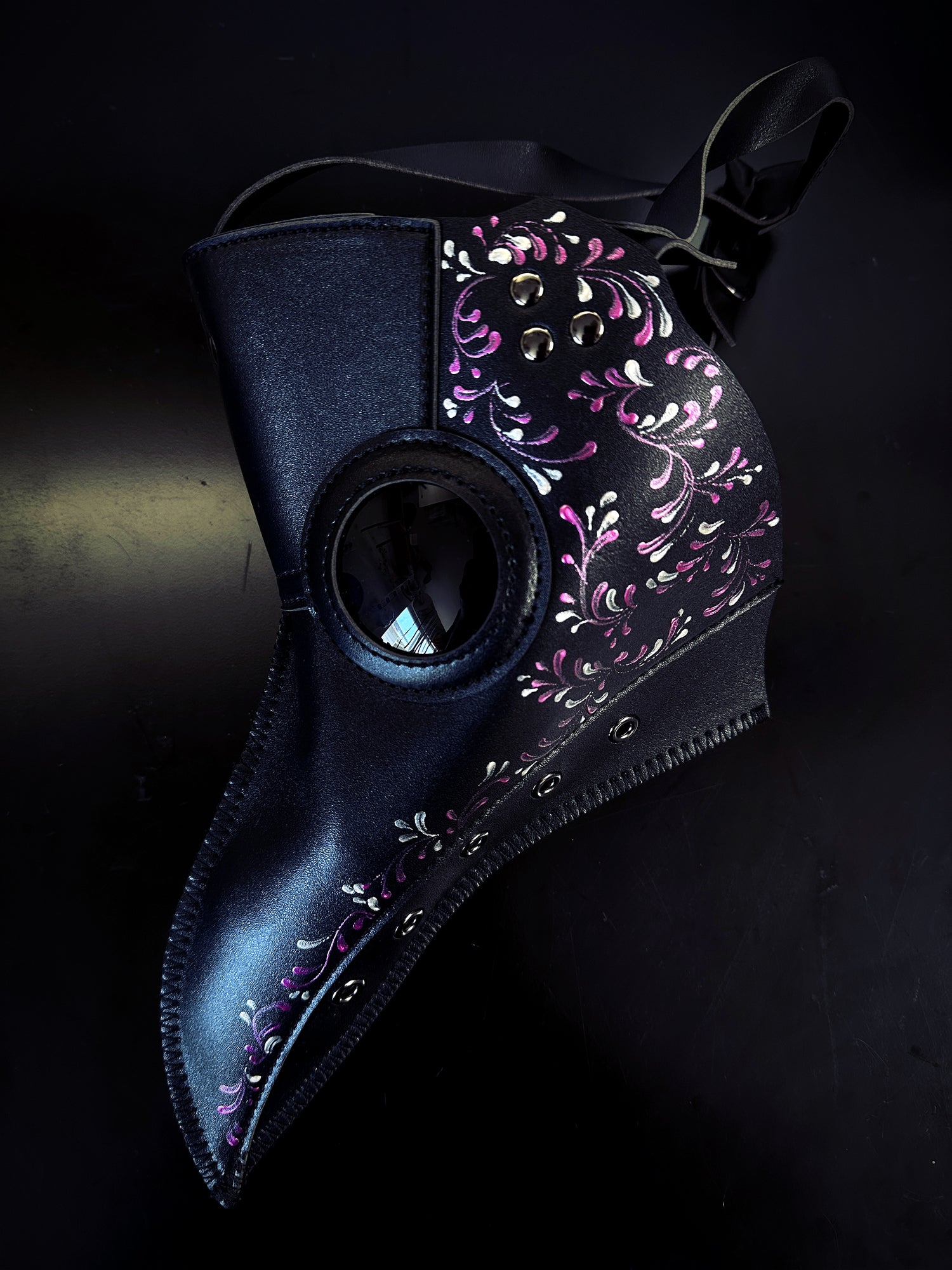 Vegan Leather Plague - Black/Pink/Silver