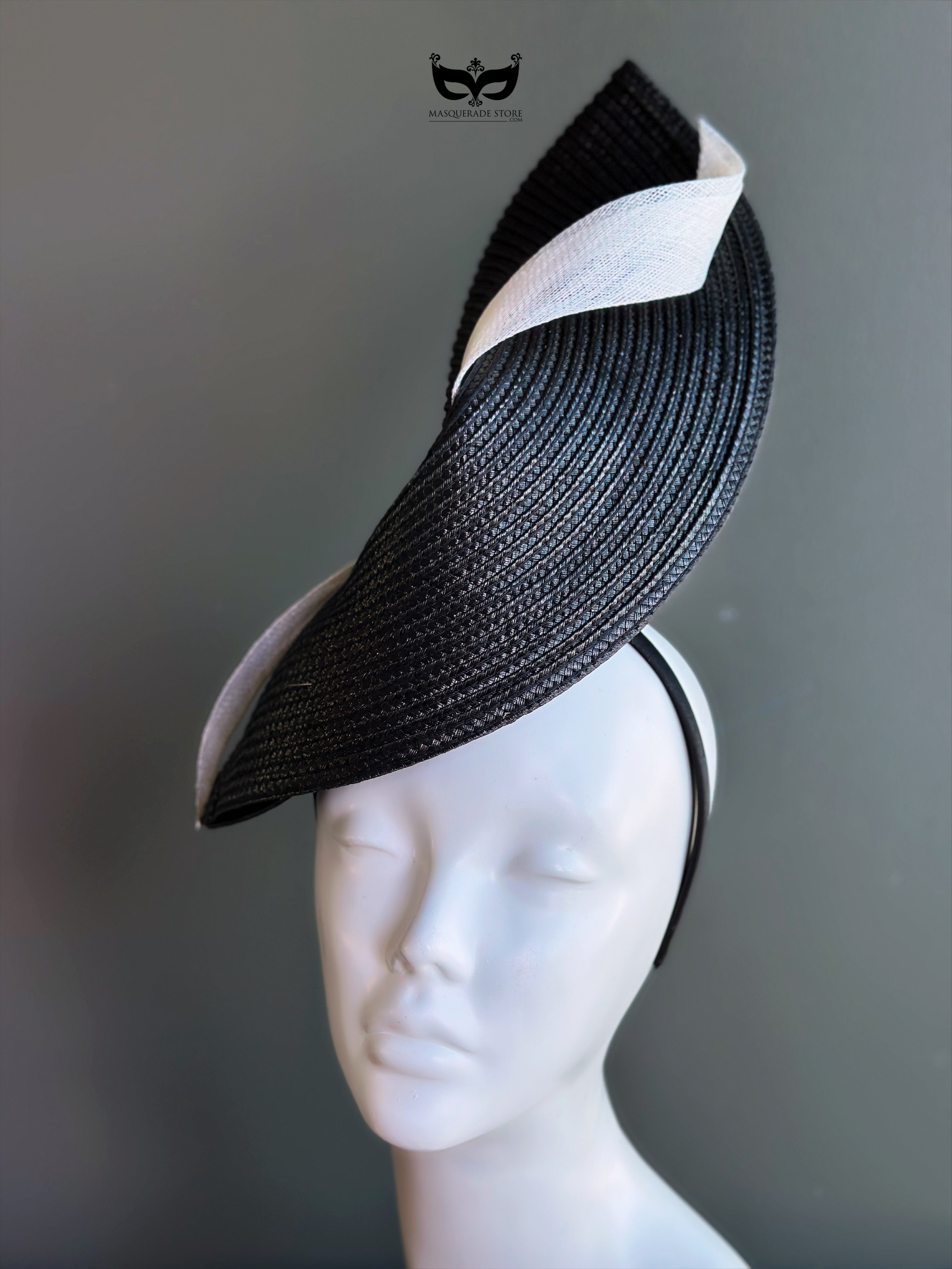 Monochrome Sweep Fascinator - Black