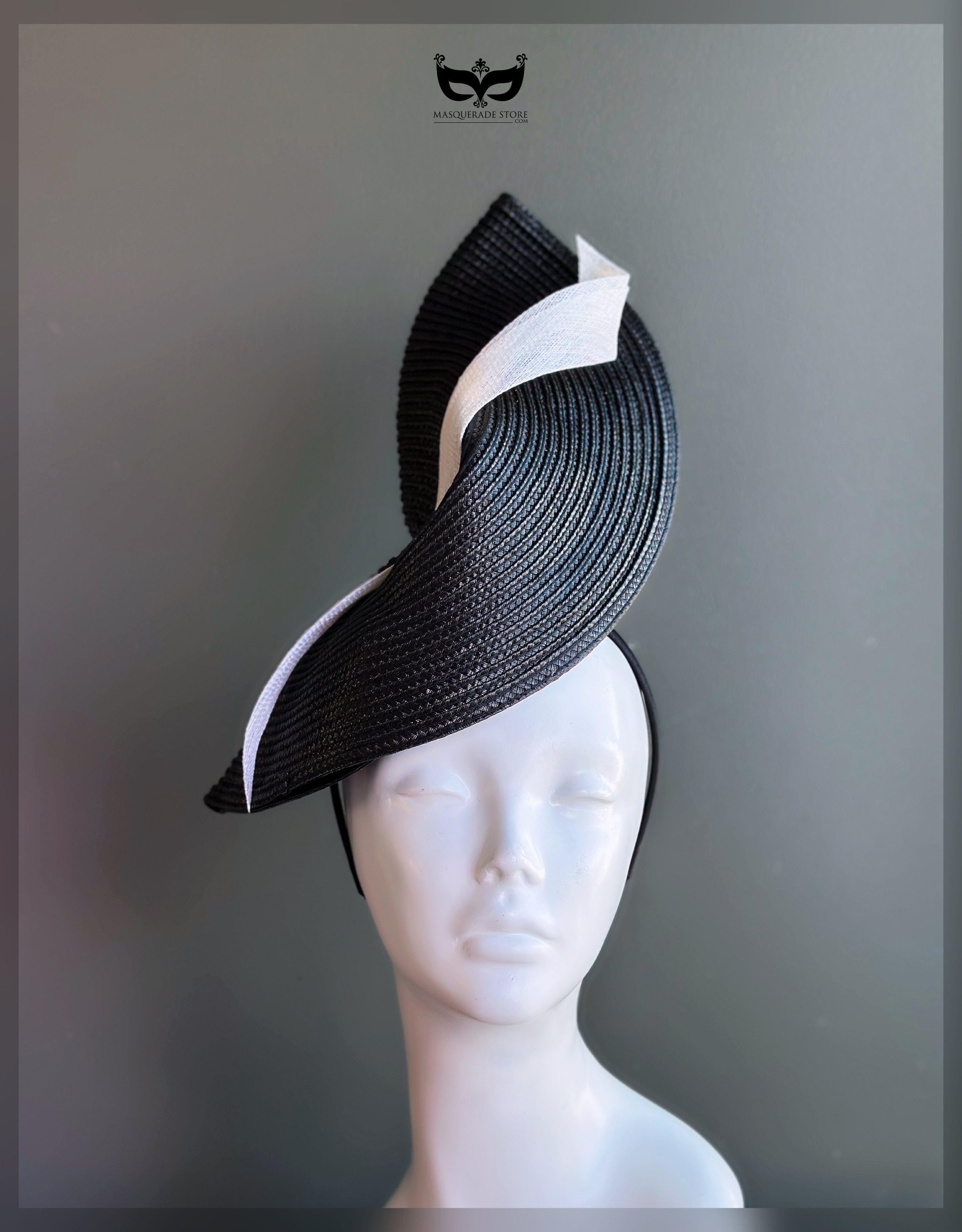Monochrome Sweep Fascinator - Black