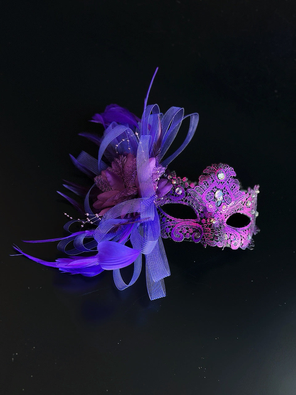 Macrame Feather Mask - Purple