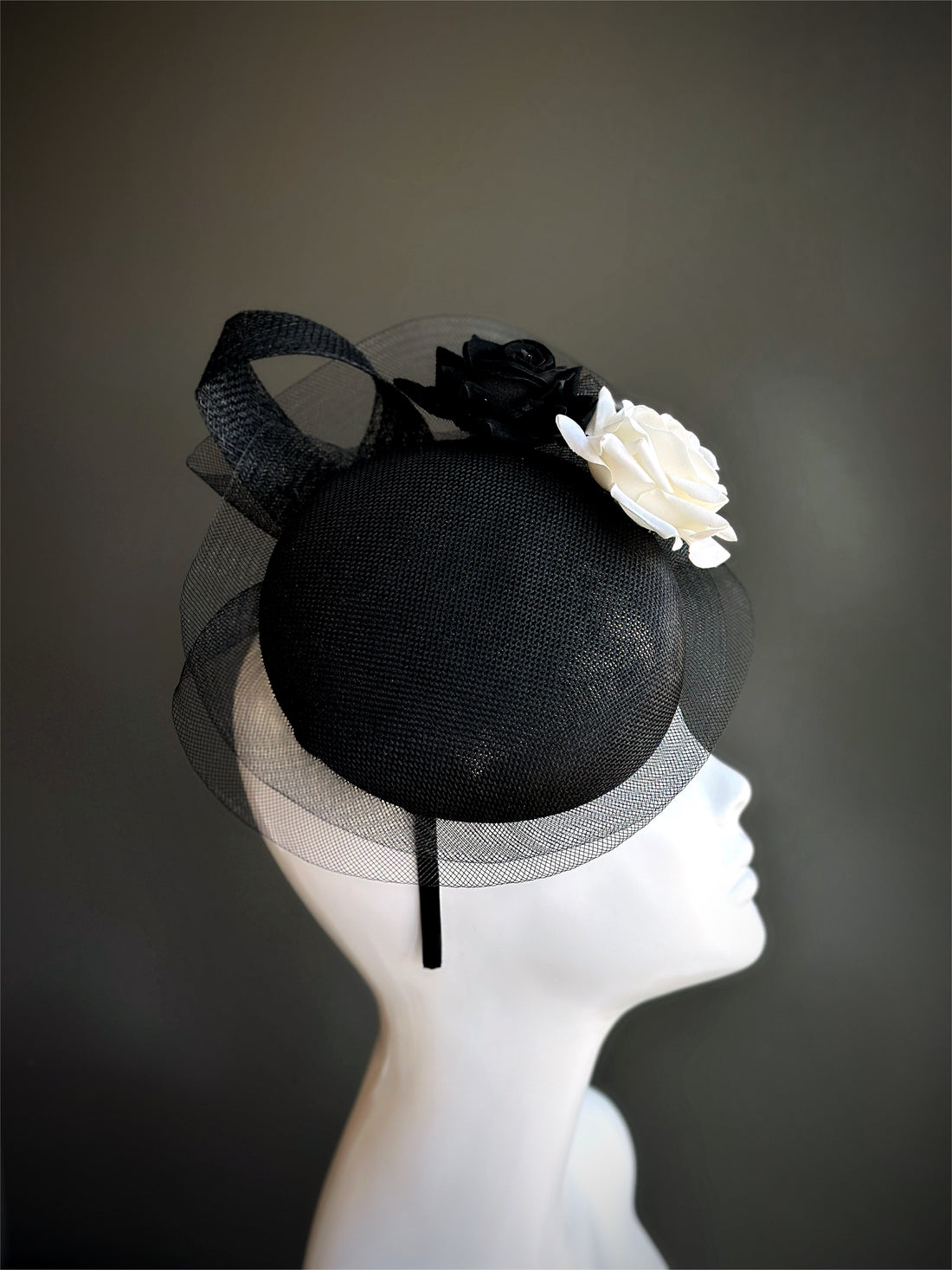 Obsidian Rose Fascinator