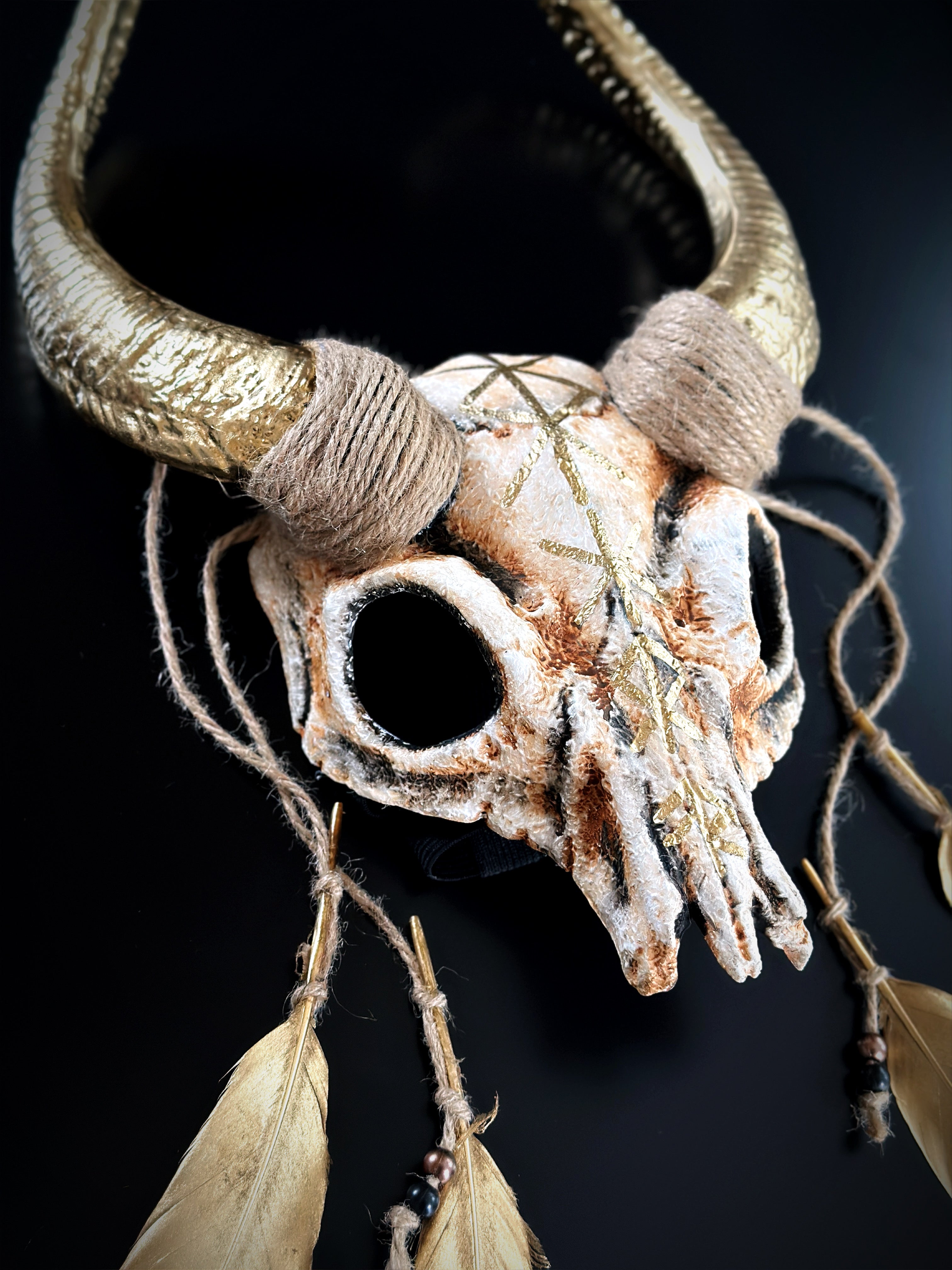Viking Glory - Ram Horn & Feather Cape