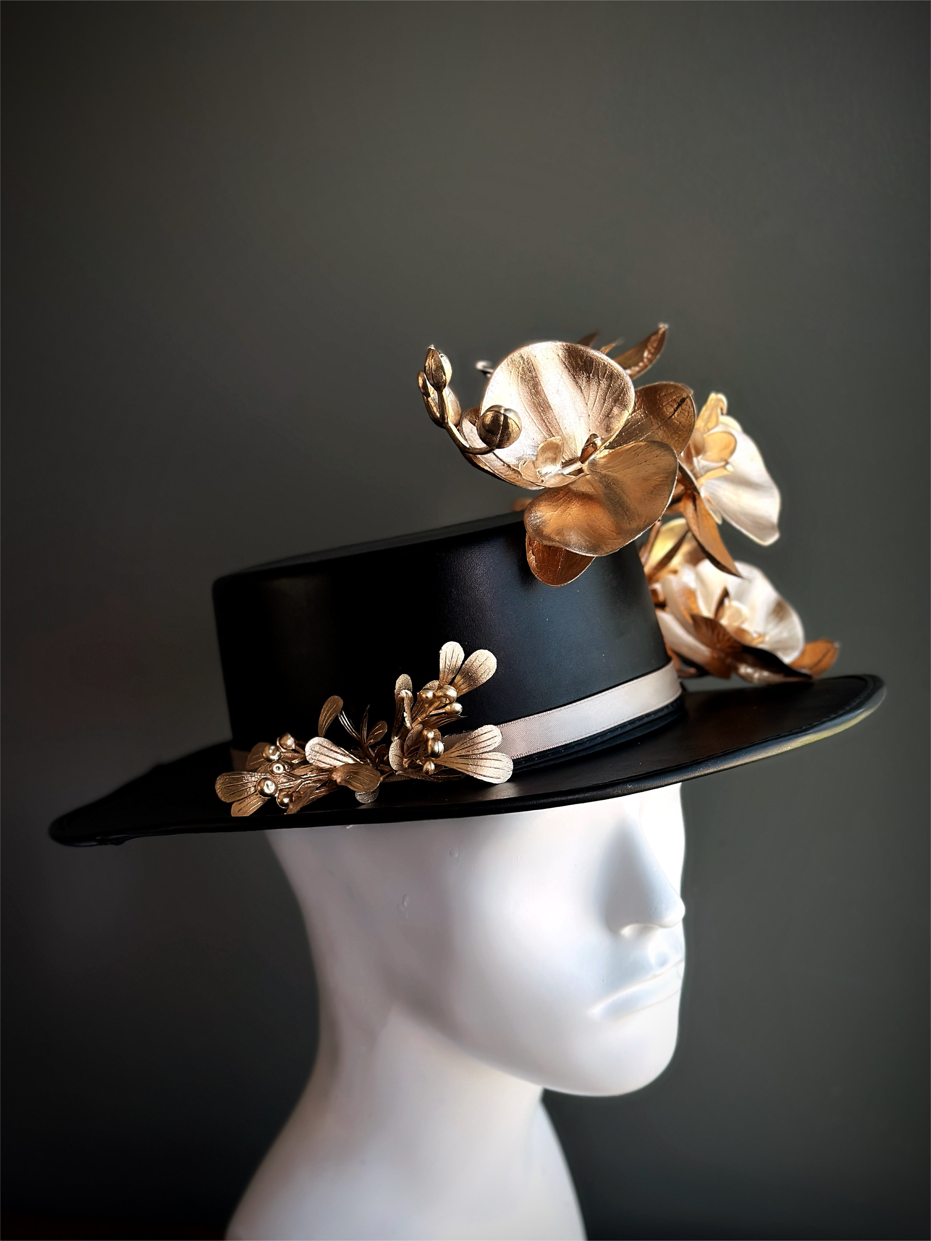 Gold Black Orchid Hat - Unisex