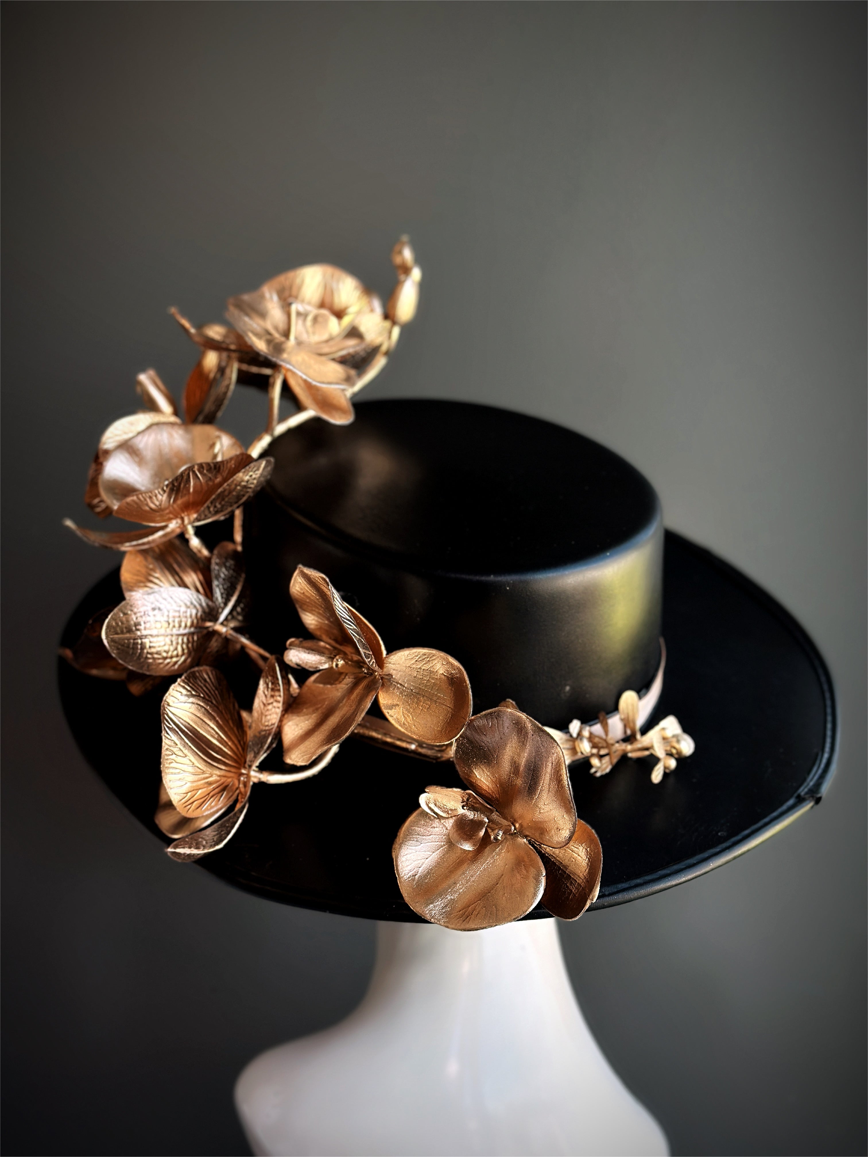 Gold Black Orchid Hat - Unisex