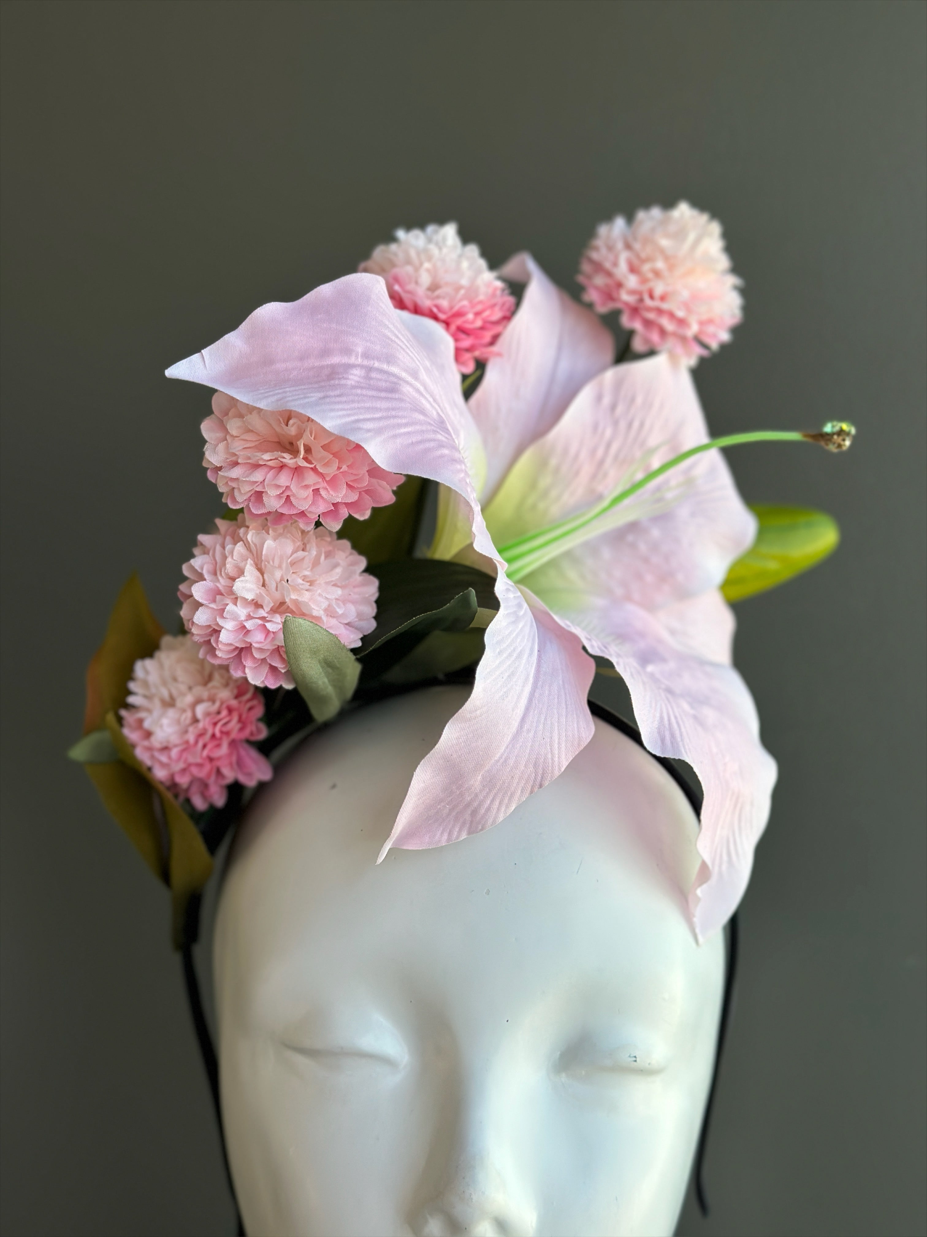 Blush Lily Fascinator - Pink Floral Fascinator
