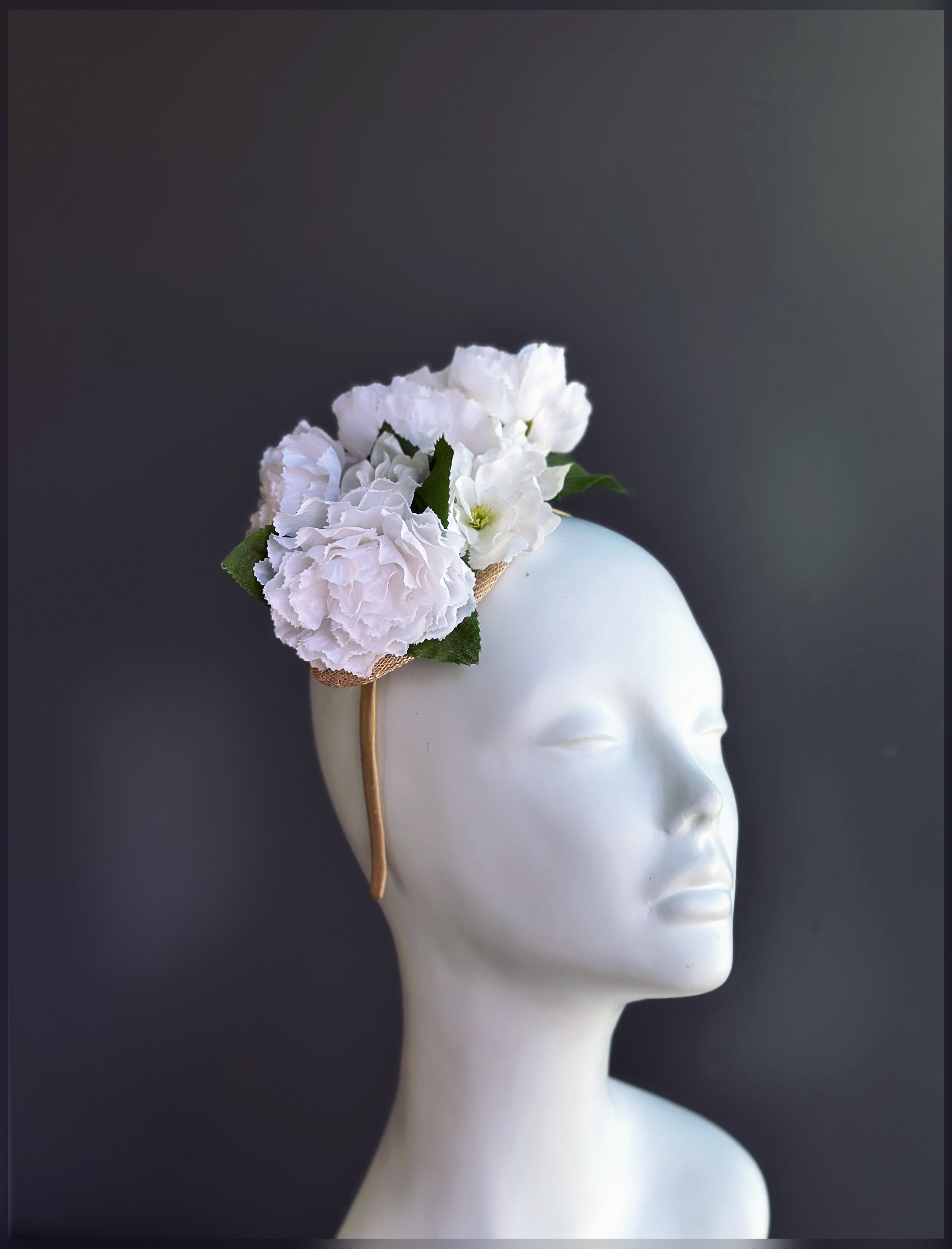 White Hydrangea Blossom Fascinator
