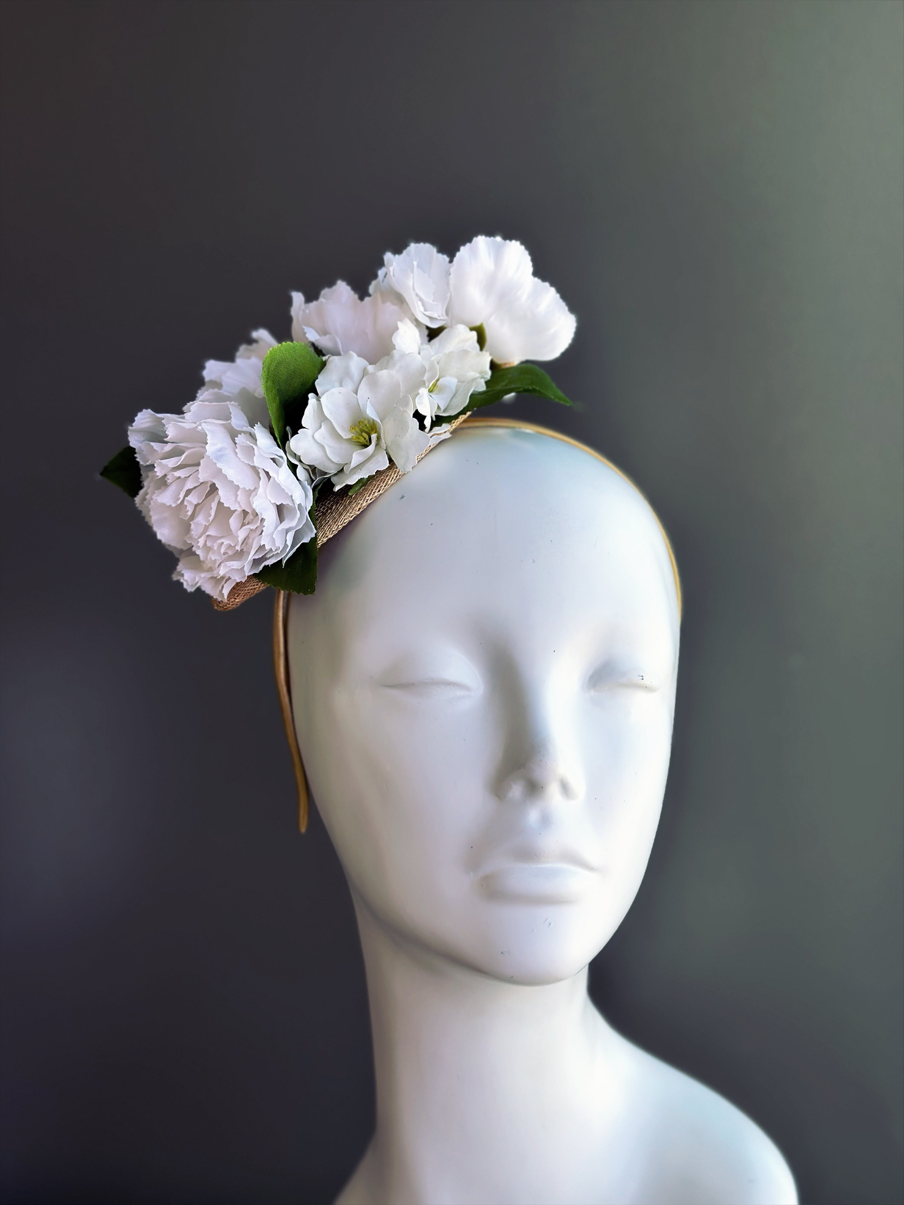 White Hydrangea Blossom Fascinator
