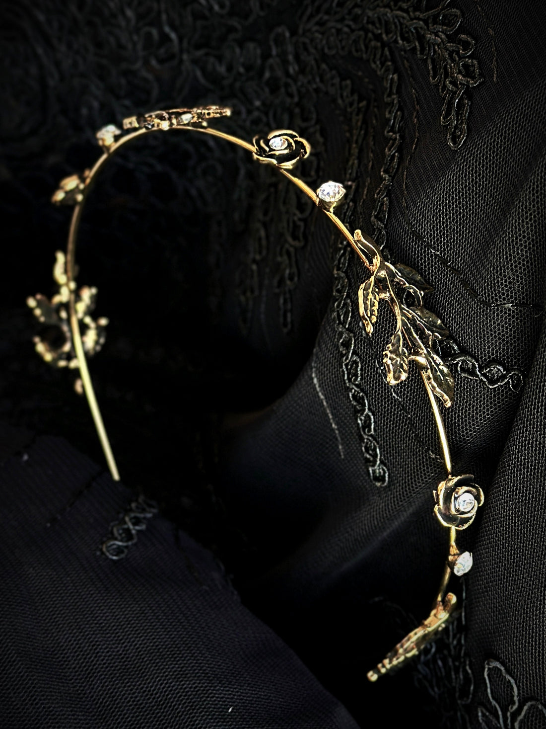 Enchanted Rose Headband - Gold