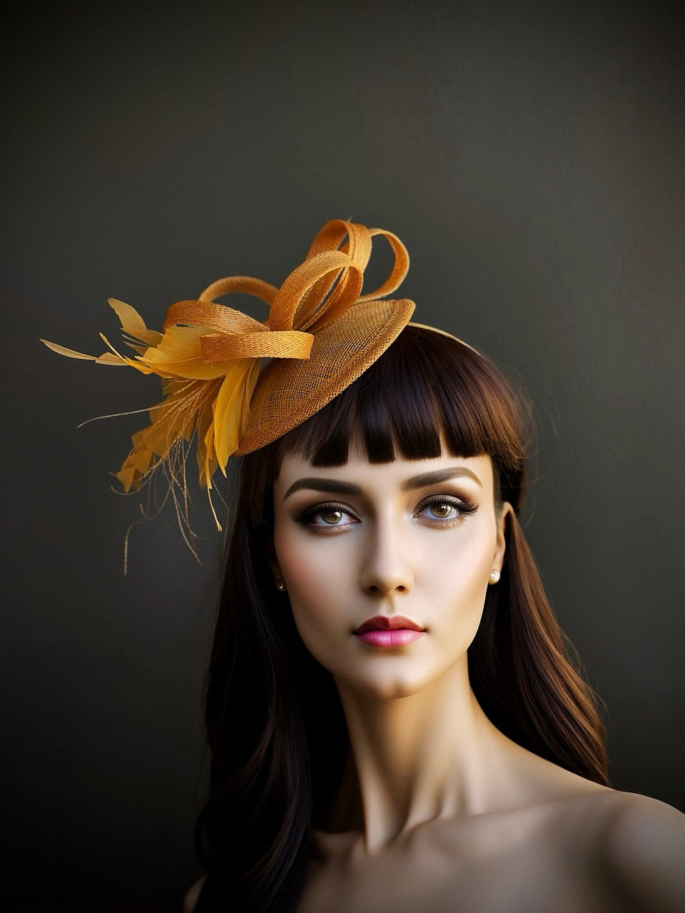 Tea Party Fascinator Hat - Mustard Yellow