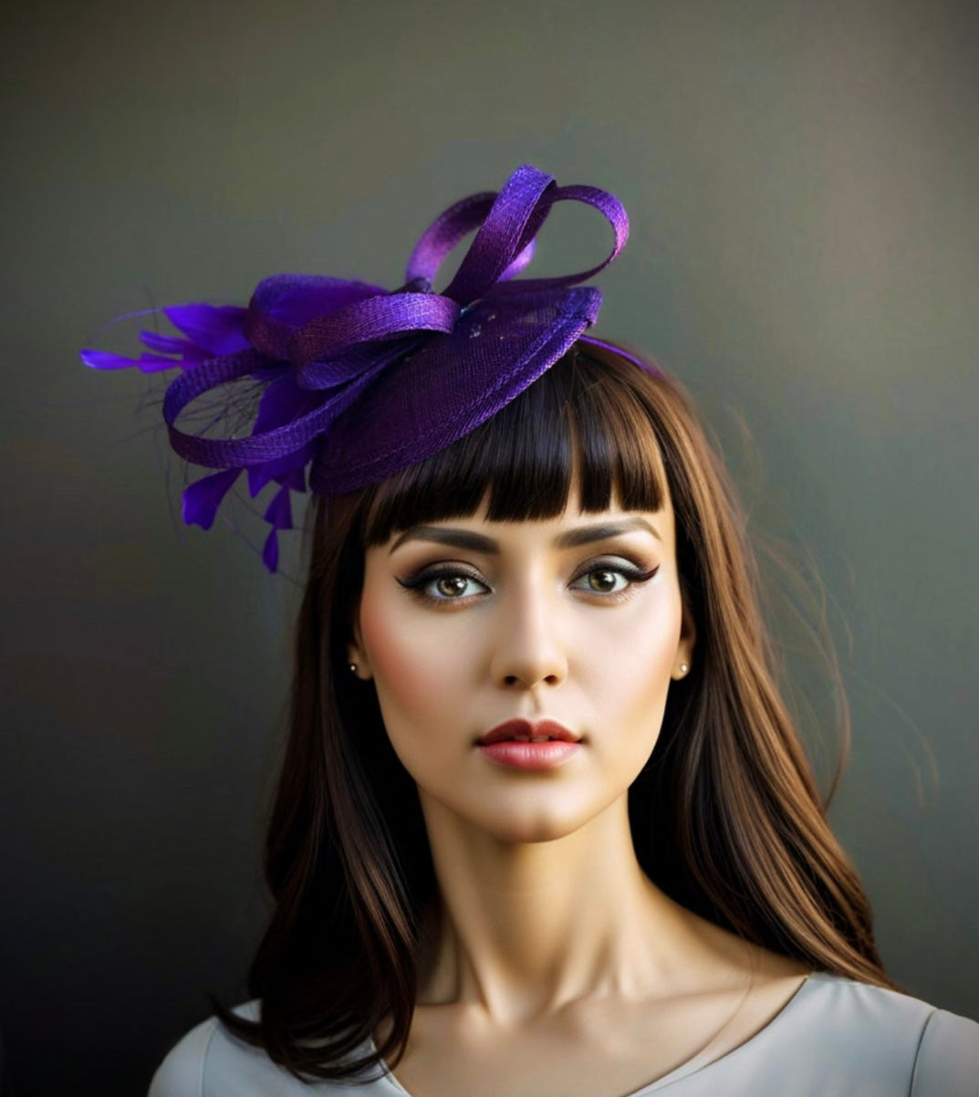 Tea Party Fascinator Hat - Purple
