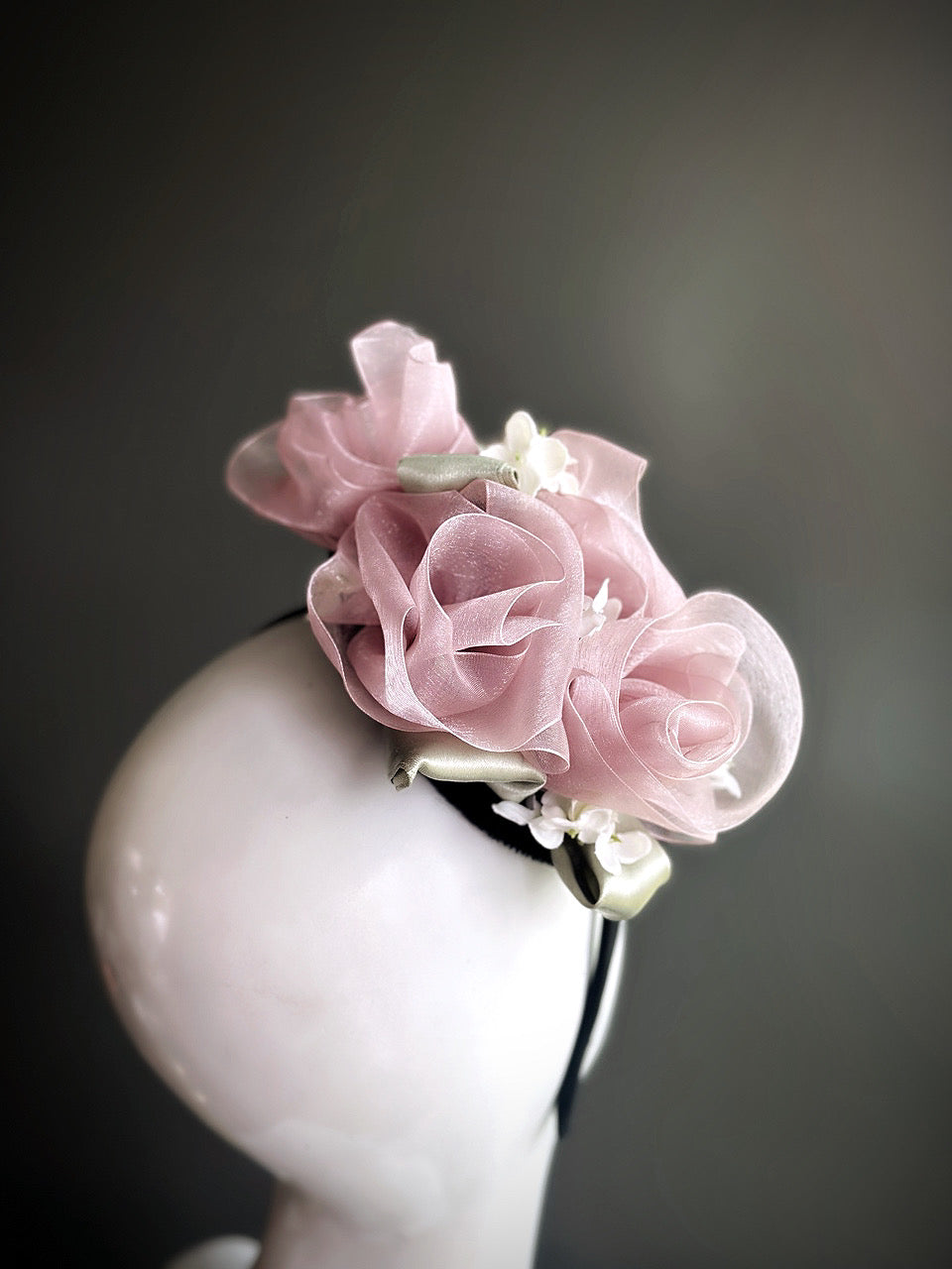Rose Sorbet - Fascinator Hat - Pink/Green